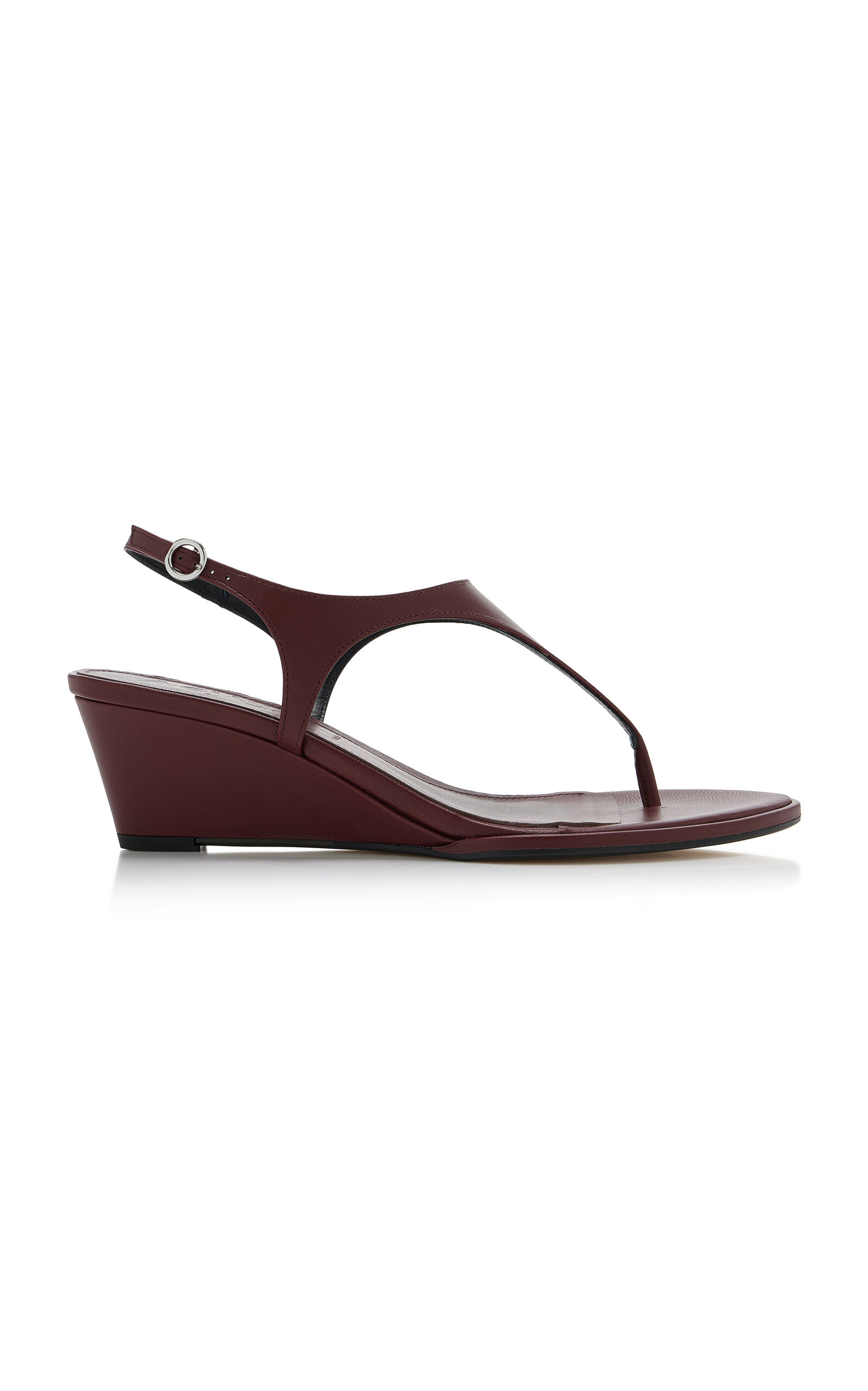 Aeyde Roose Leather Wedge Sandals In Brown