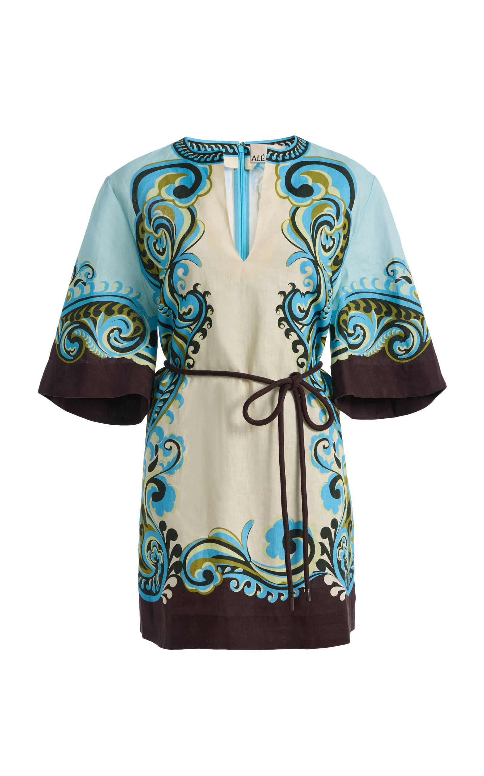 ALÉMAIS Natalia Printed Linen Mini Dress