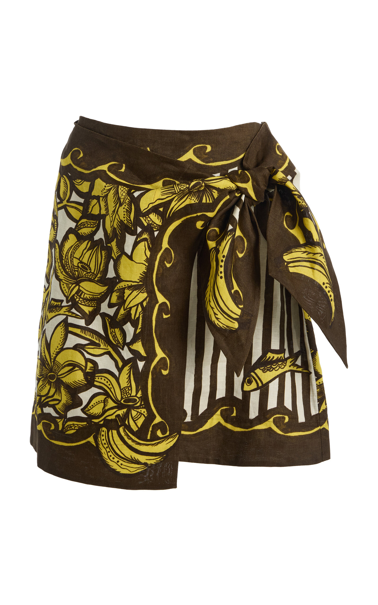 ALÉMAIS Mona Printed Hemp Mini Sarong Skirt