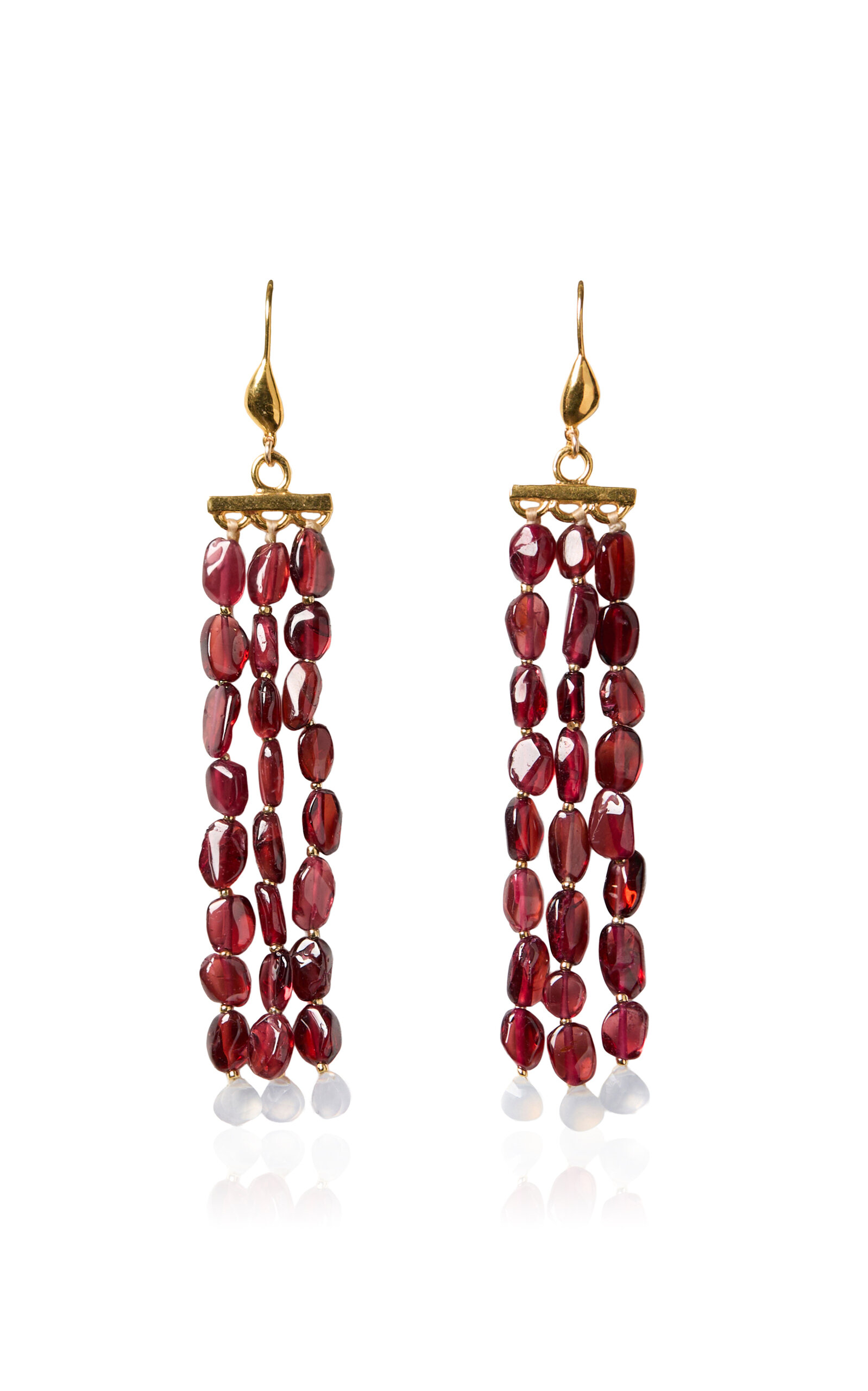 Chan Luu Regina 18k Gold-plated Garnet Earrings In Red