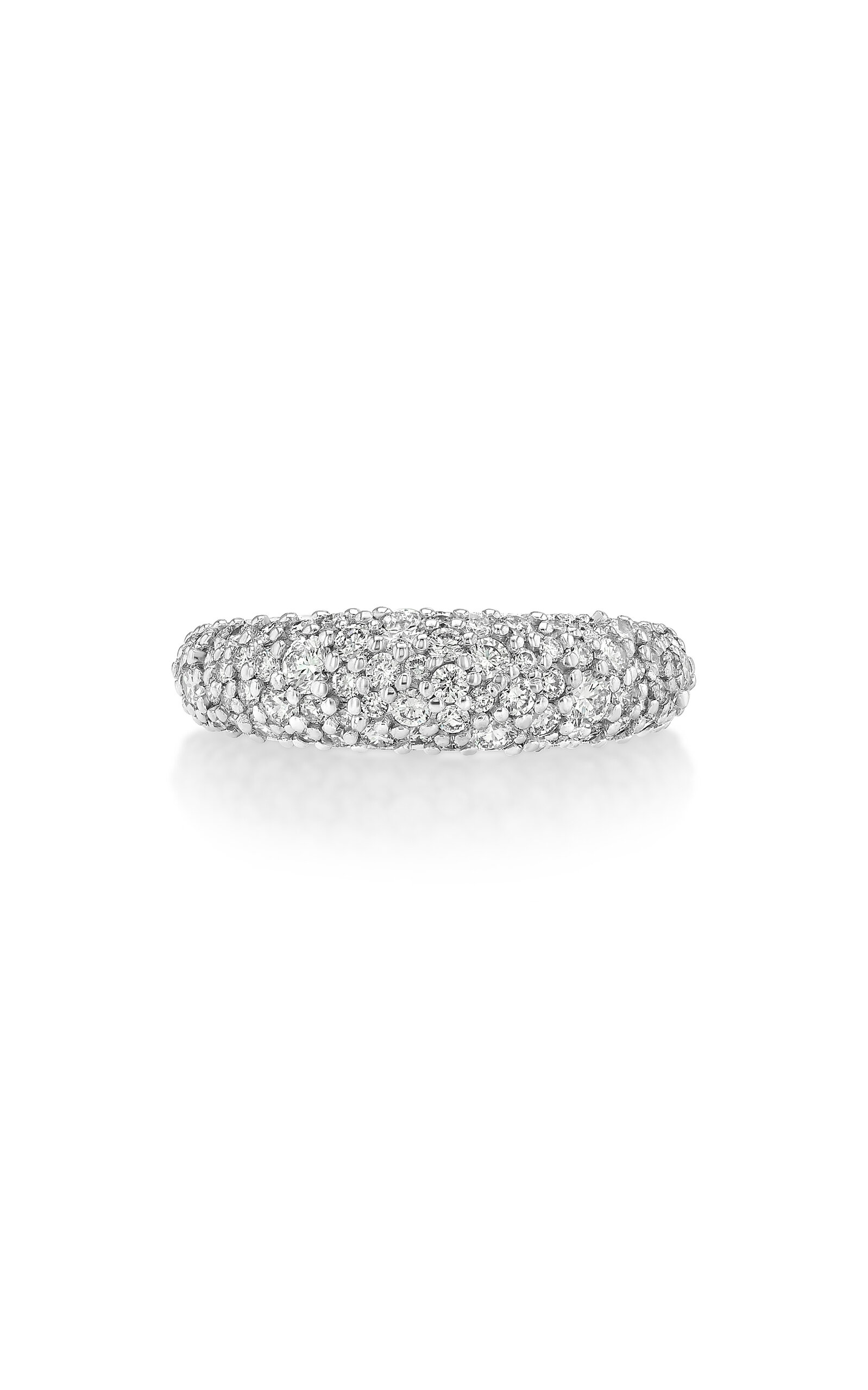 Real Fine Studio 14k Yellow Gold Diamond Dome Pinky Ring Two-tone In White