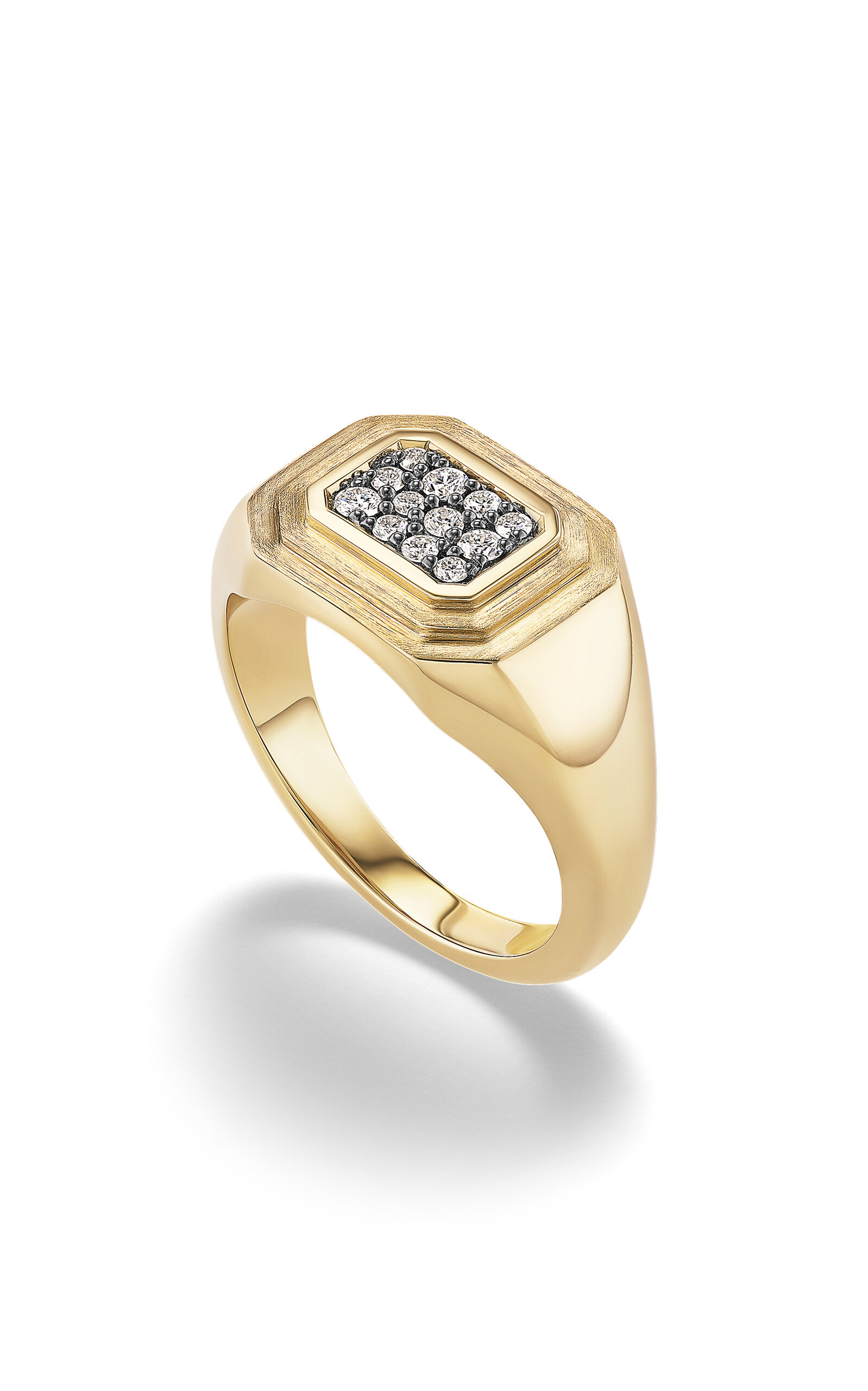 Fiametta 14k Yellow Gold Pavé Diamond Ring In Gold
