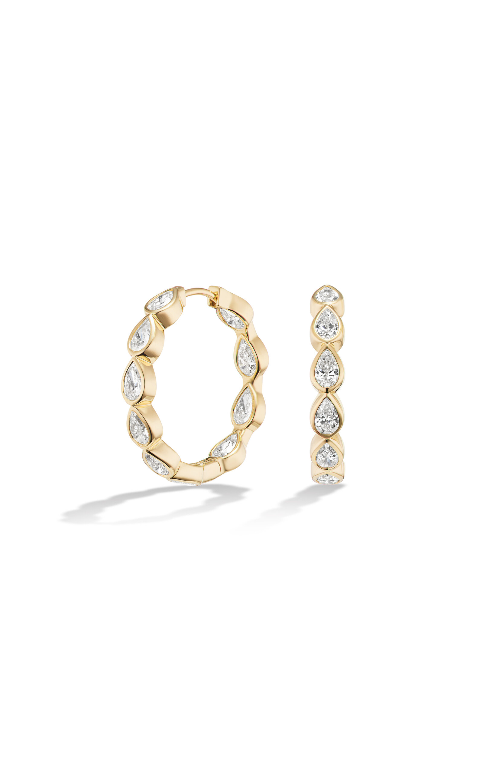 Fiametta 14k Yellow Gold Diamond Hoop Earrings In Gold