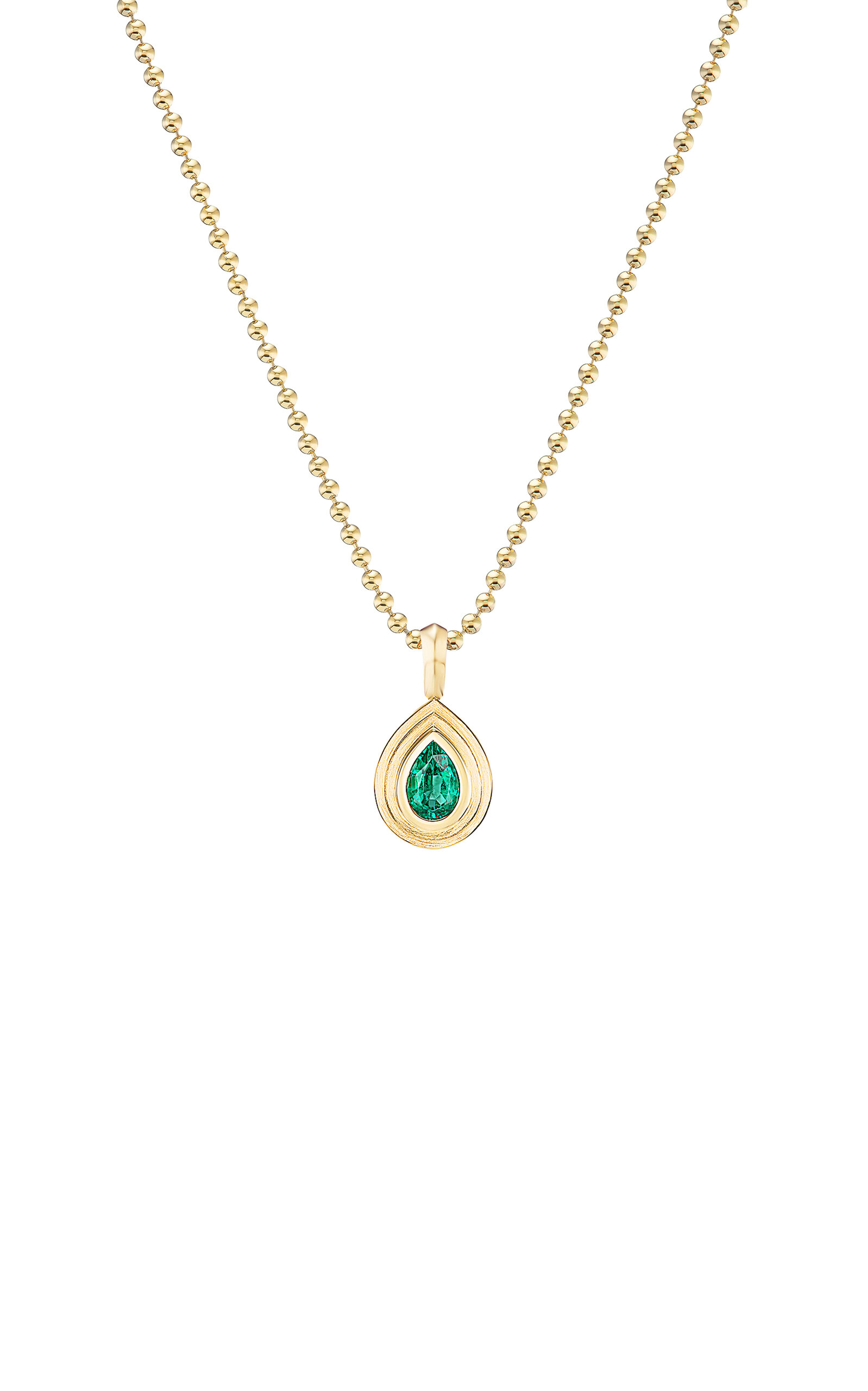 Fiametta 14k Yellow Gold Emerald Necklace In Gold