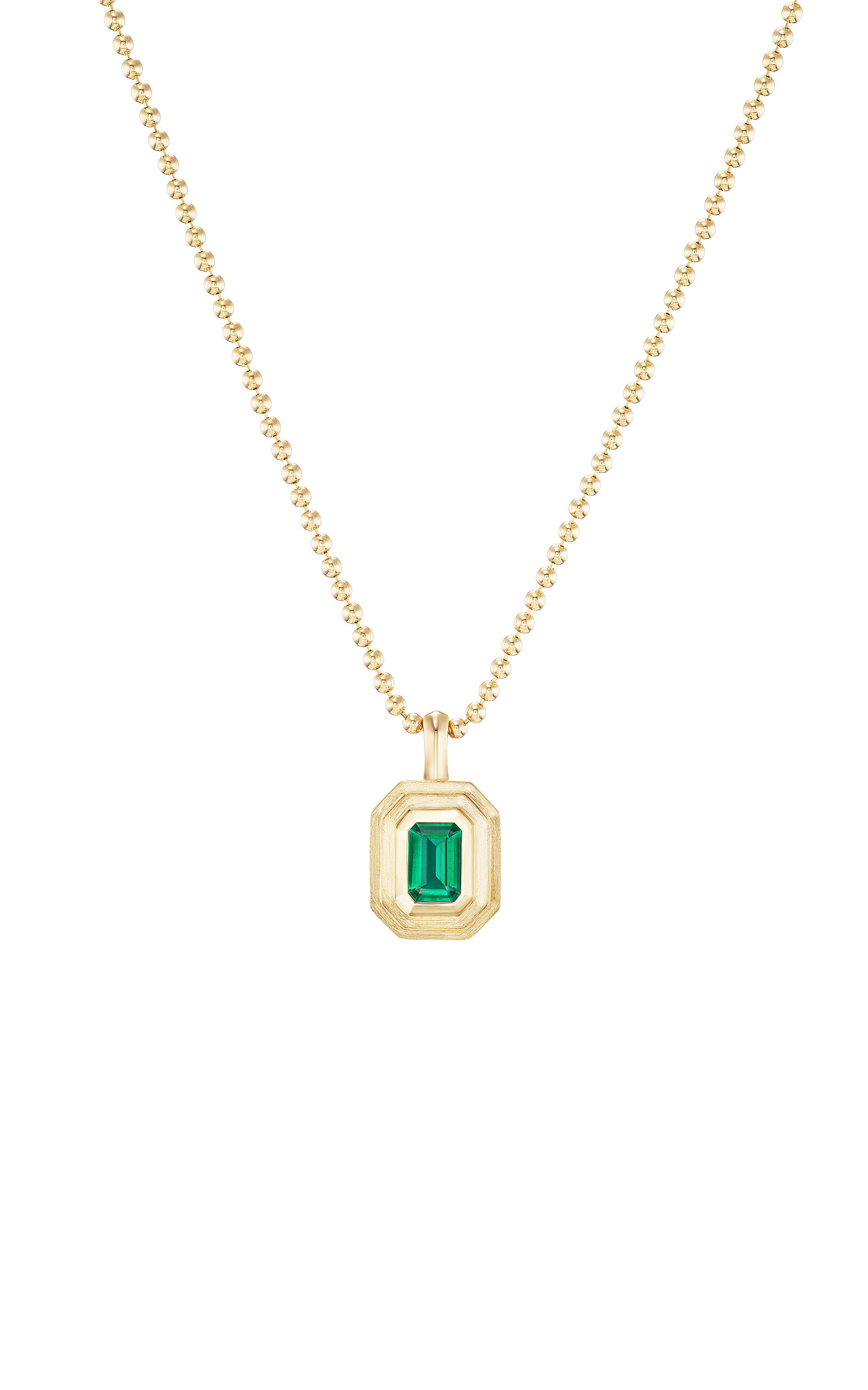 Fiametta 14k Yellow Gold Emerald Necklace