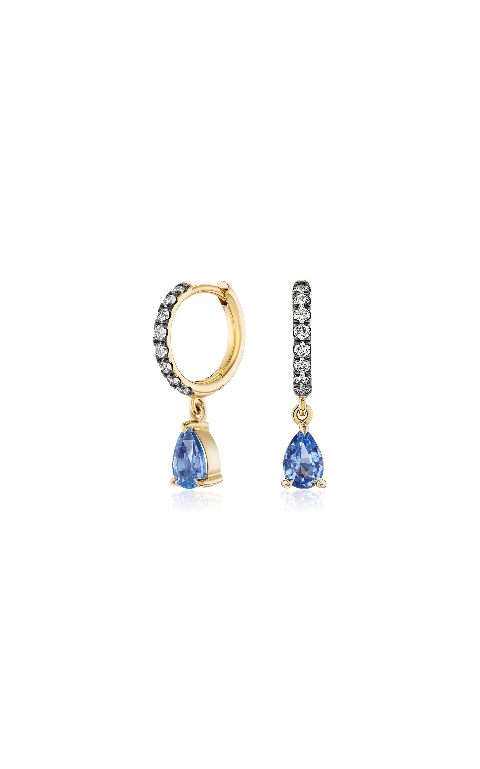 Fiametta 14k Yellow Gold Diamond And Sapphire Earrings