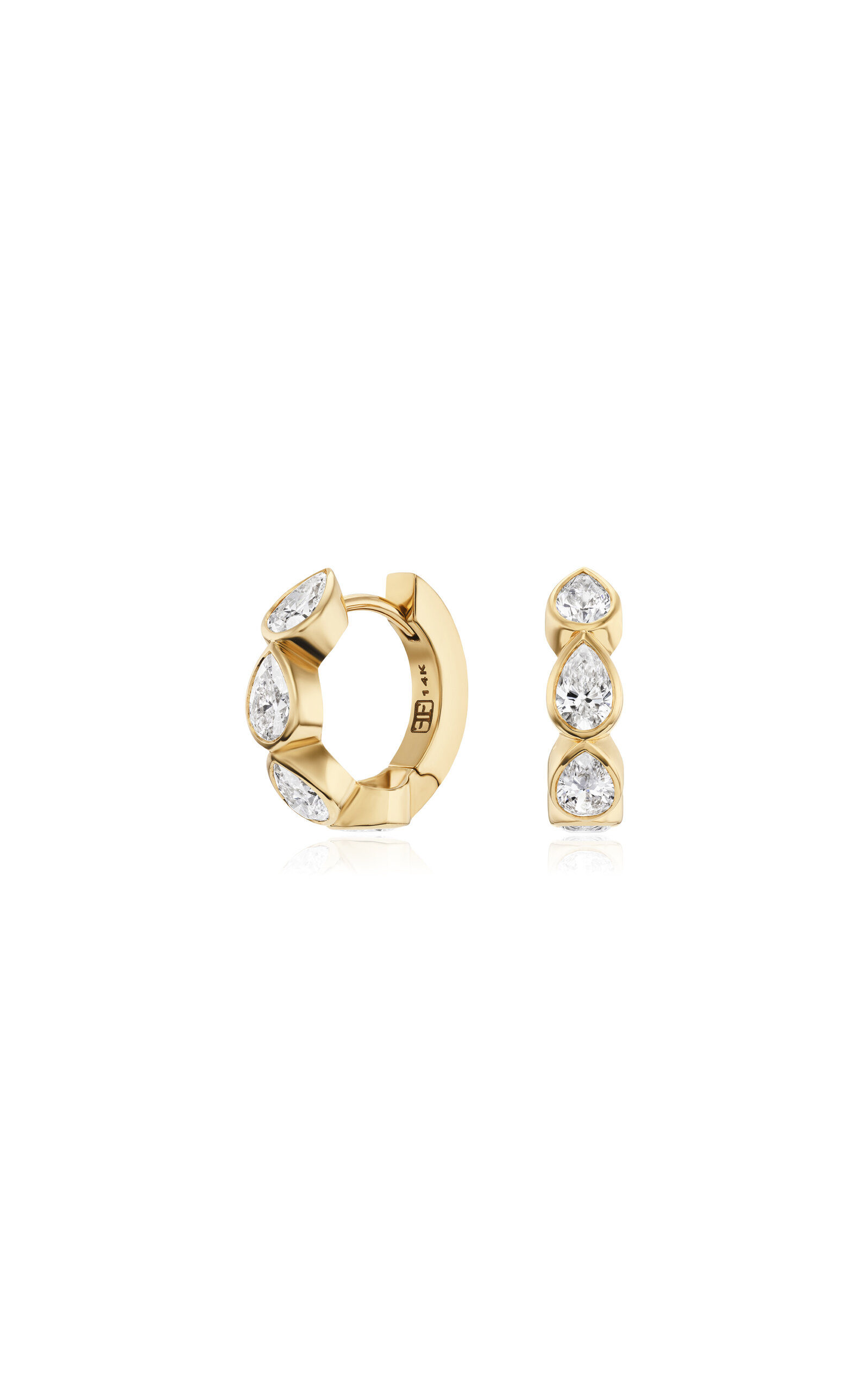 Fiametta 14k Yellow Gold Diamond Hoop Earrings