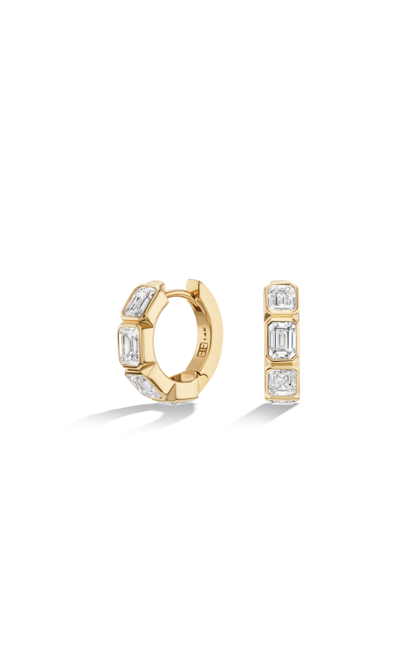 Fiametta 14k Yellow Gold Diamond Hoop Earrings