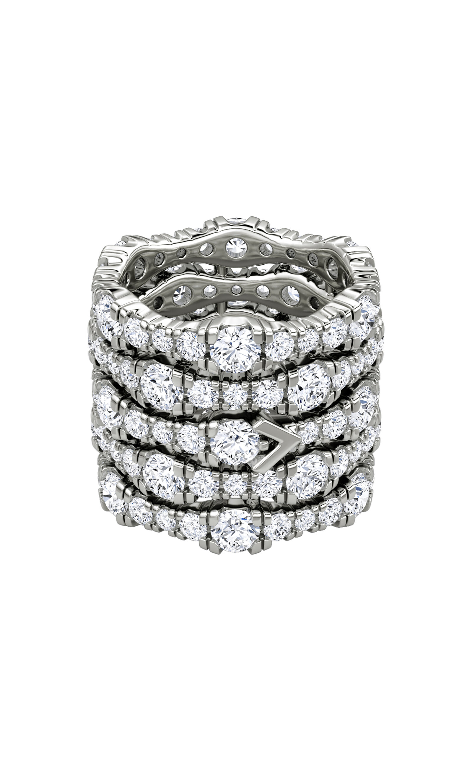Vrai 14k White Gold Lab-grown Diamond Pavé Ring In Silver