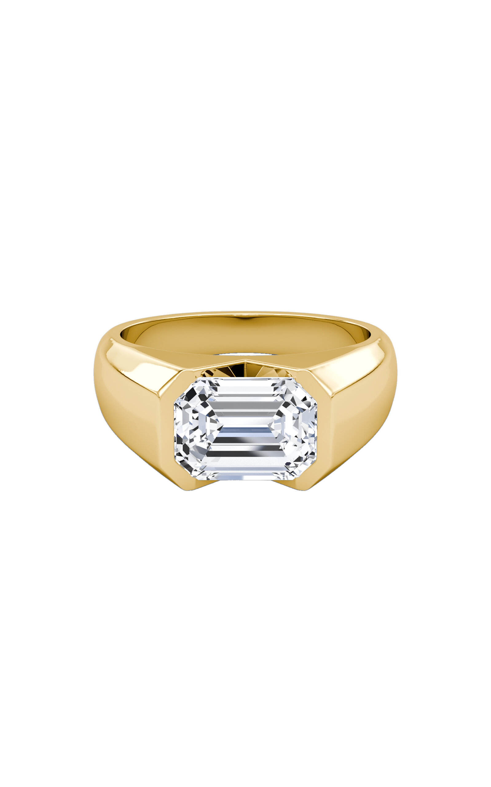 Vrai 14k Yellow Gold Lab-grown Diamond Signet Ring