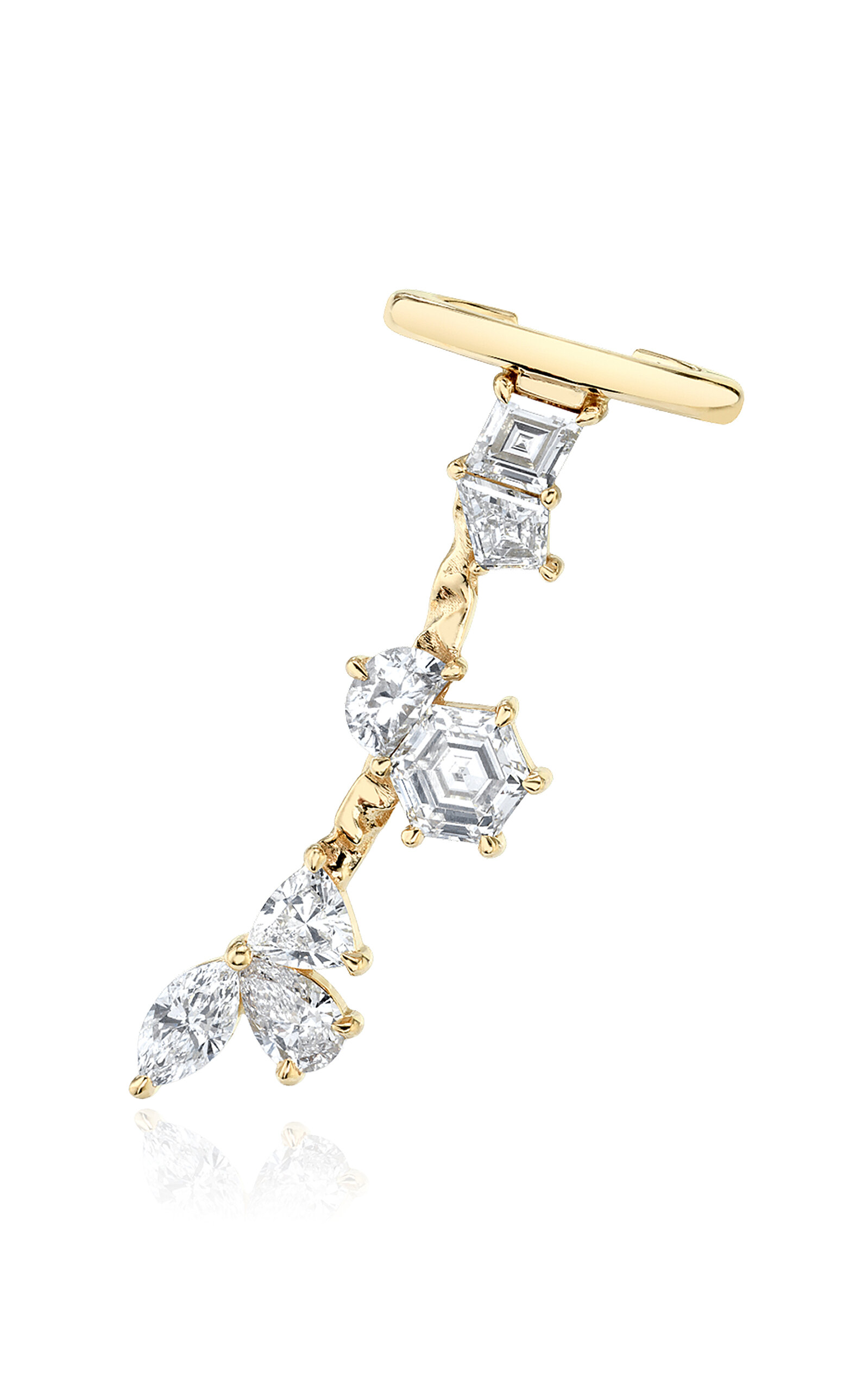 Vrai 14k Yellow Gold Lab-grown Diamond Ear Climber Earring; Left