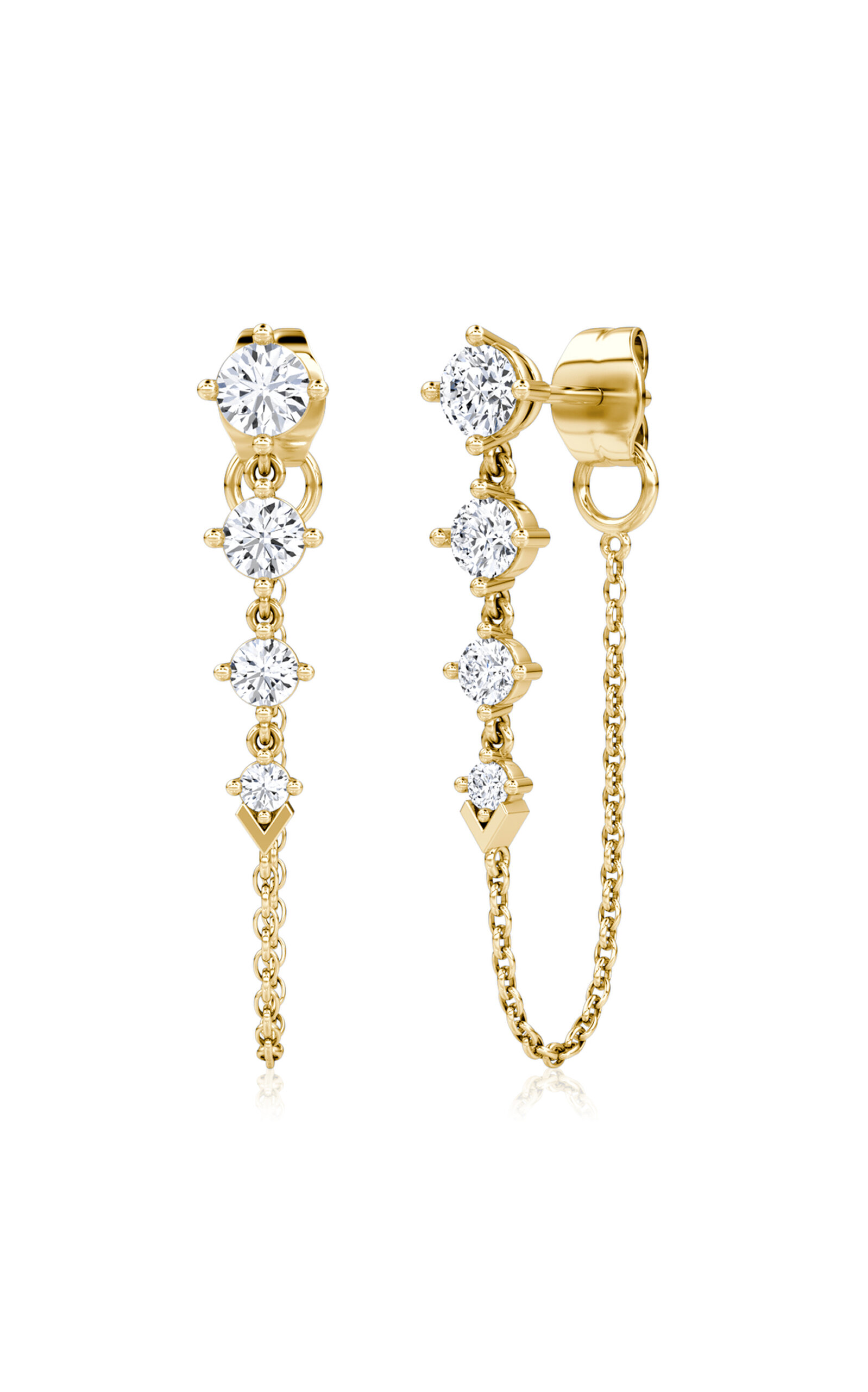 Vrai 14k Yellow Gold Lab-grown Diamond Tennis Earrings