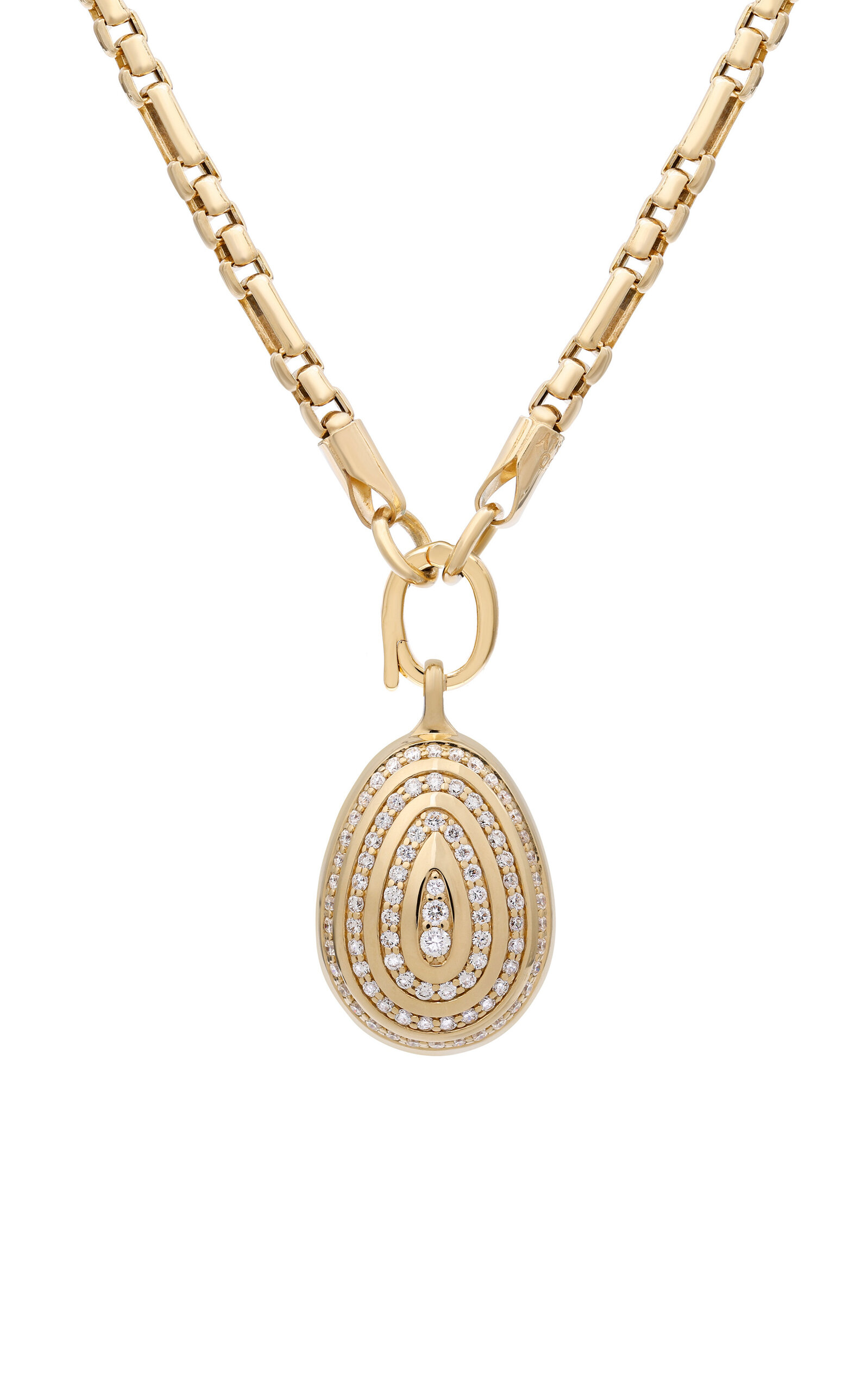 State Property Cosmic Egg Diamond Orbit Locket Pendant In Gold