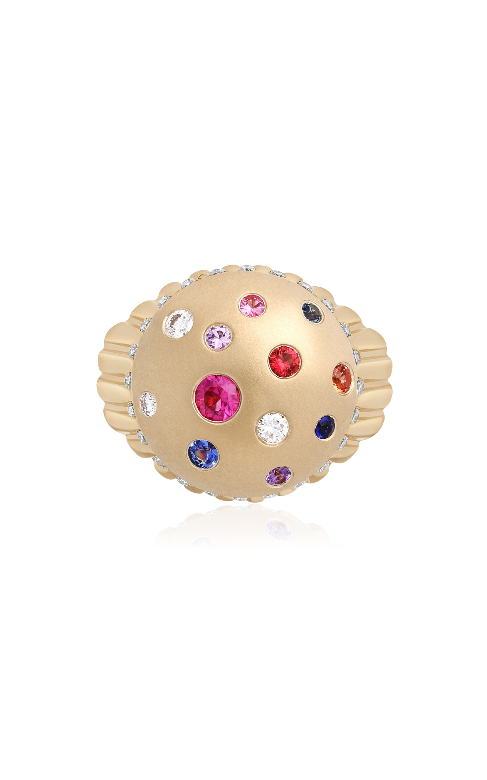 State Property Toadstool Confetti Sapphire Bombé Ring In Gold