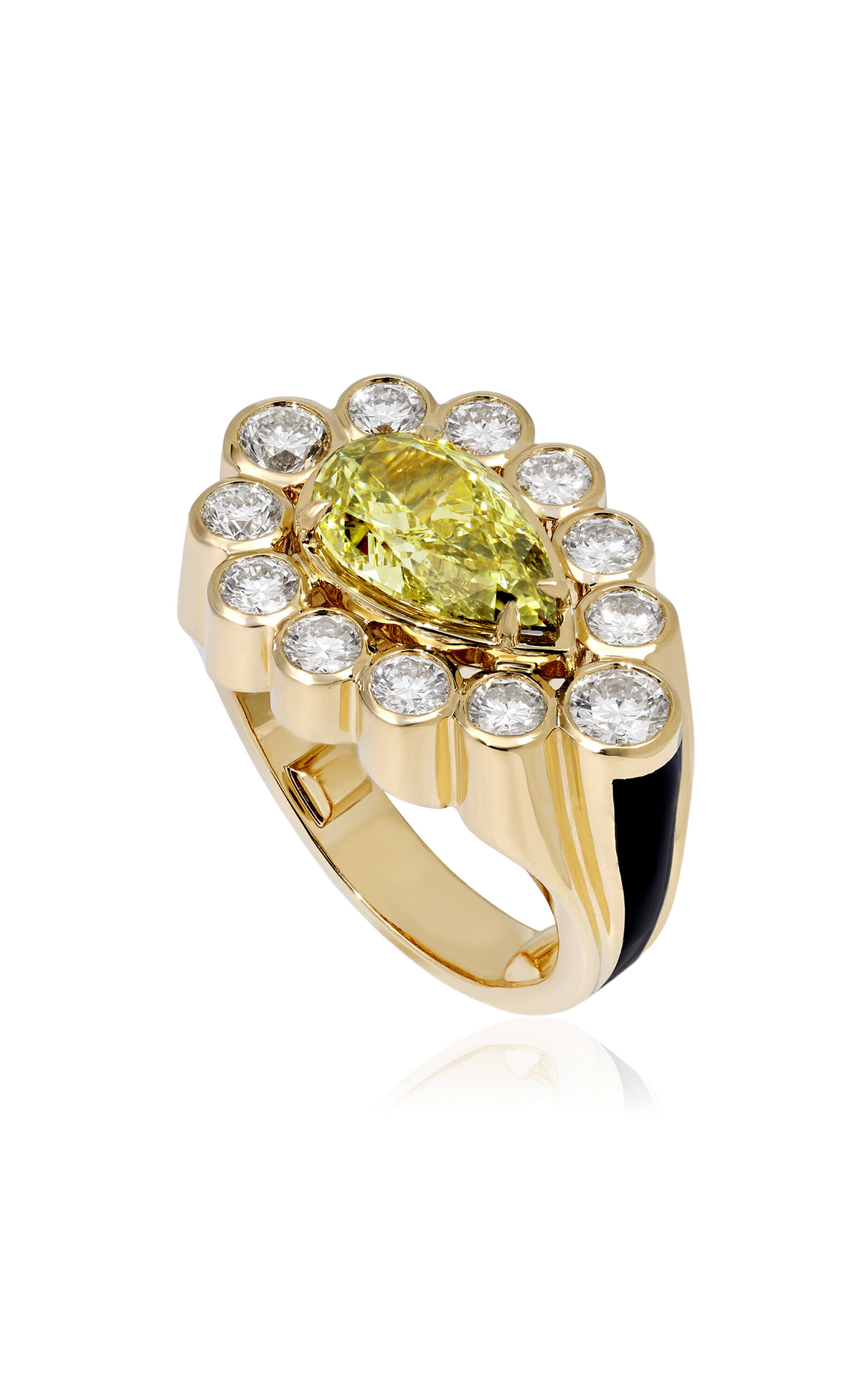 State Property Sanssouci Bloom Green Diamond Ring In Gold