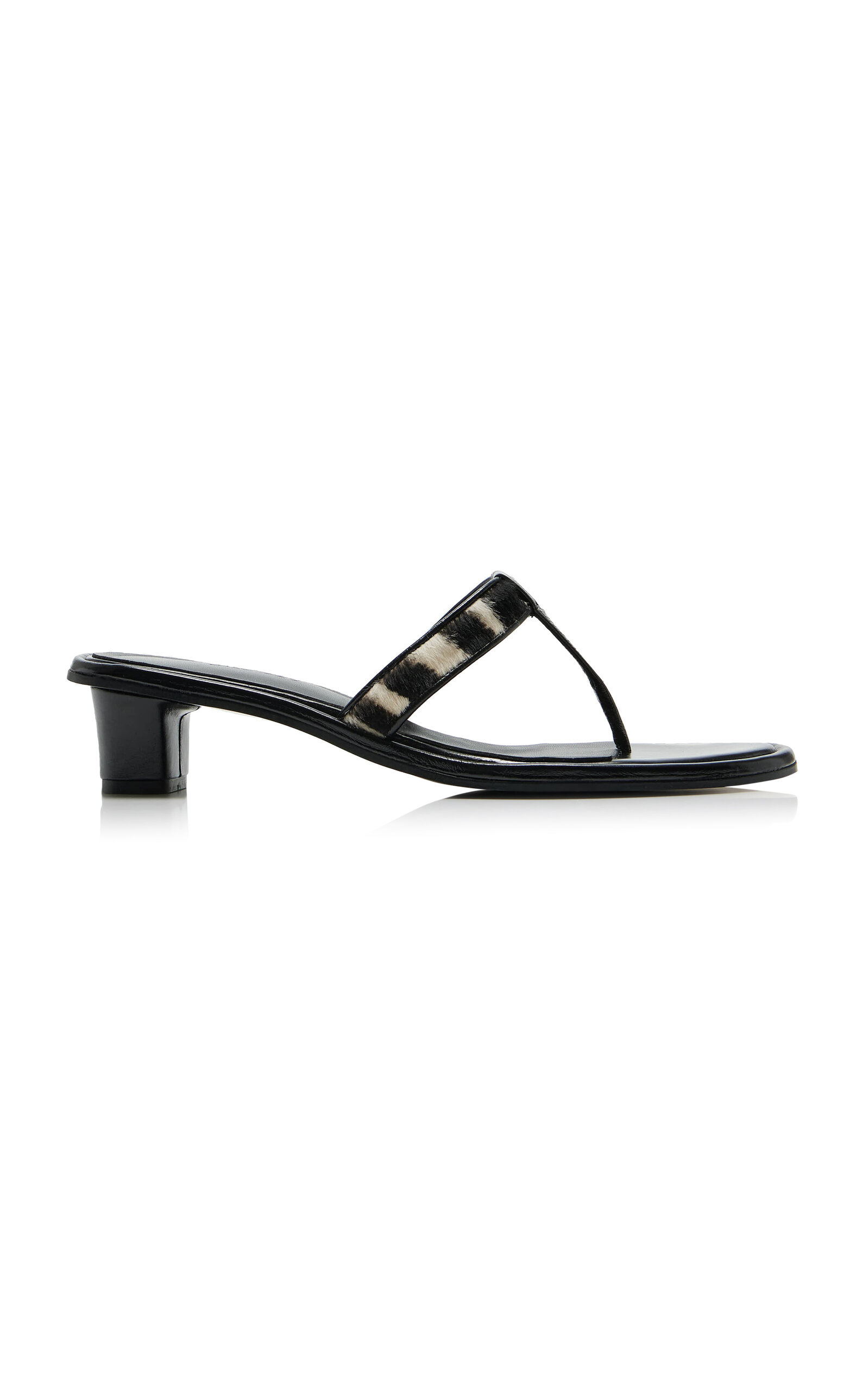 SALONDEJU Zebra-Print Calf Hair Sandals