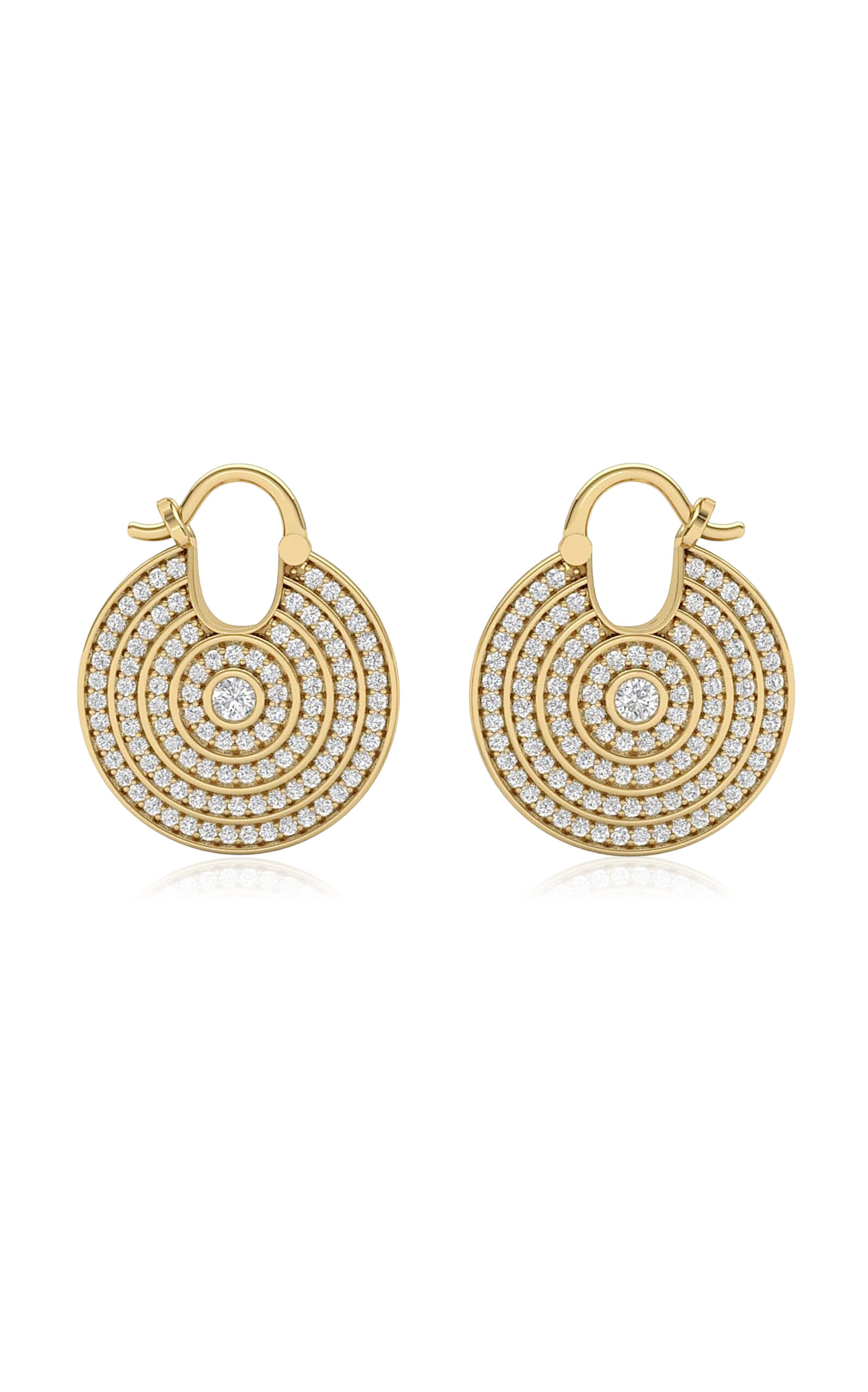 Almasika Universum 18k Yellow Gold Diamond Hoop Earrings