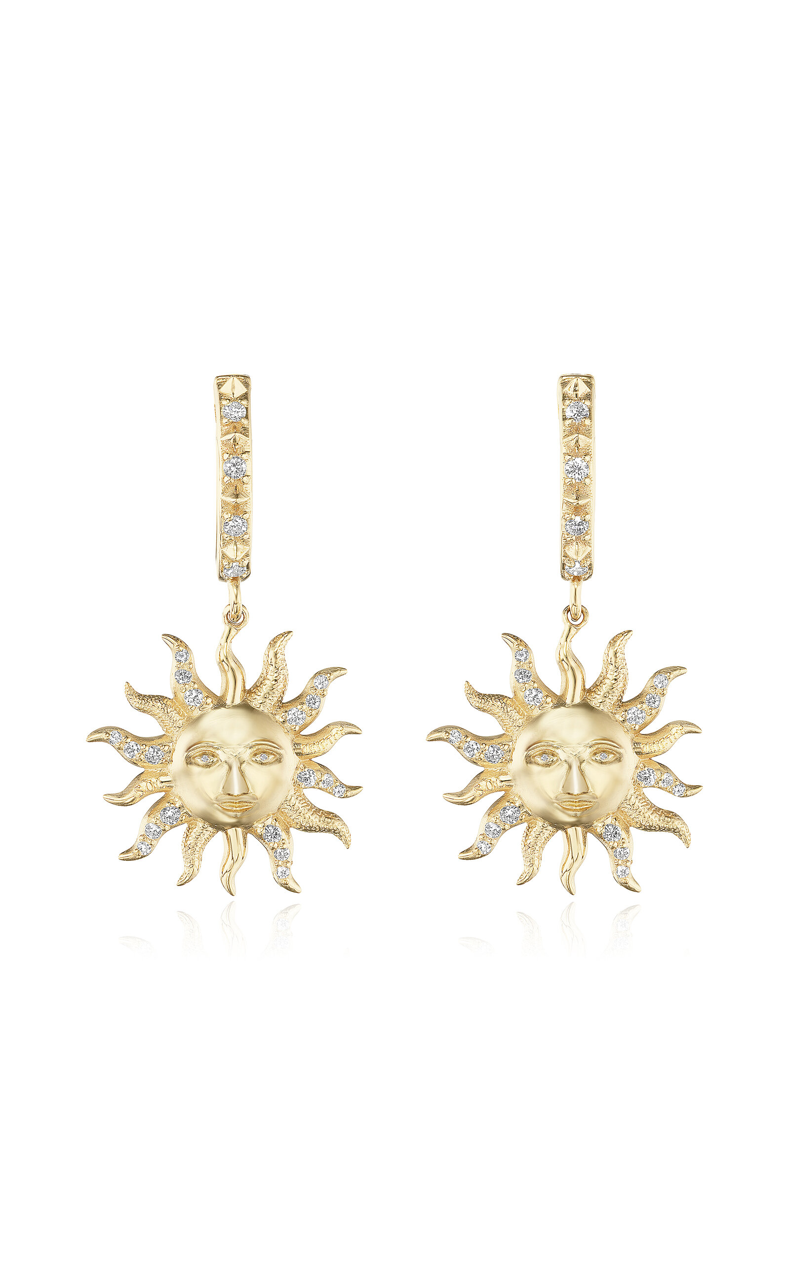 Marlo Laz El Sol 14k Yellow Gold Earrings