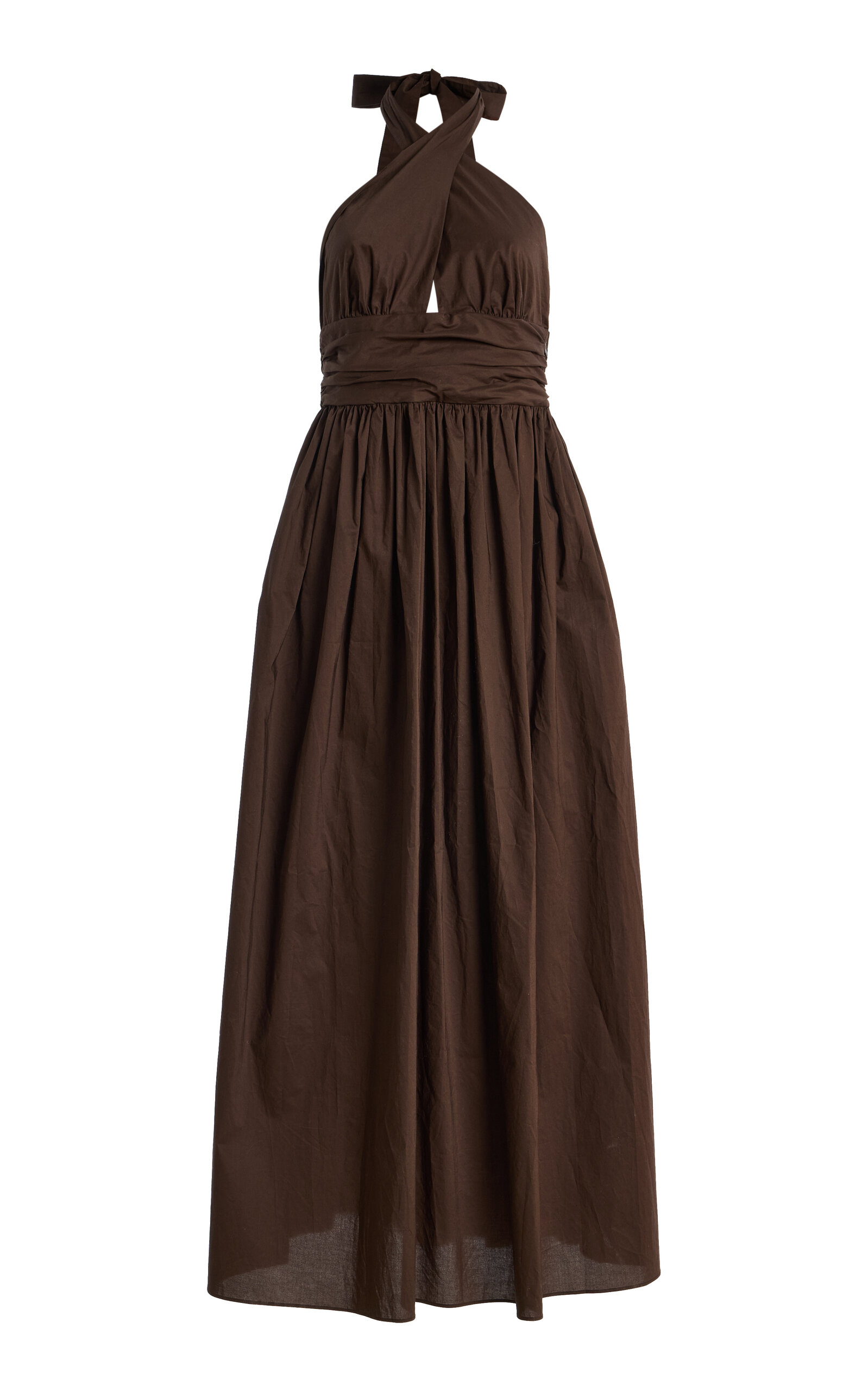 Matteau Cotton Keyhole Midi Halter Dress