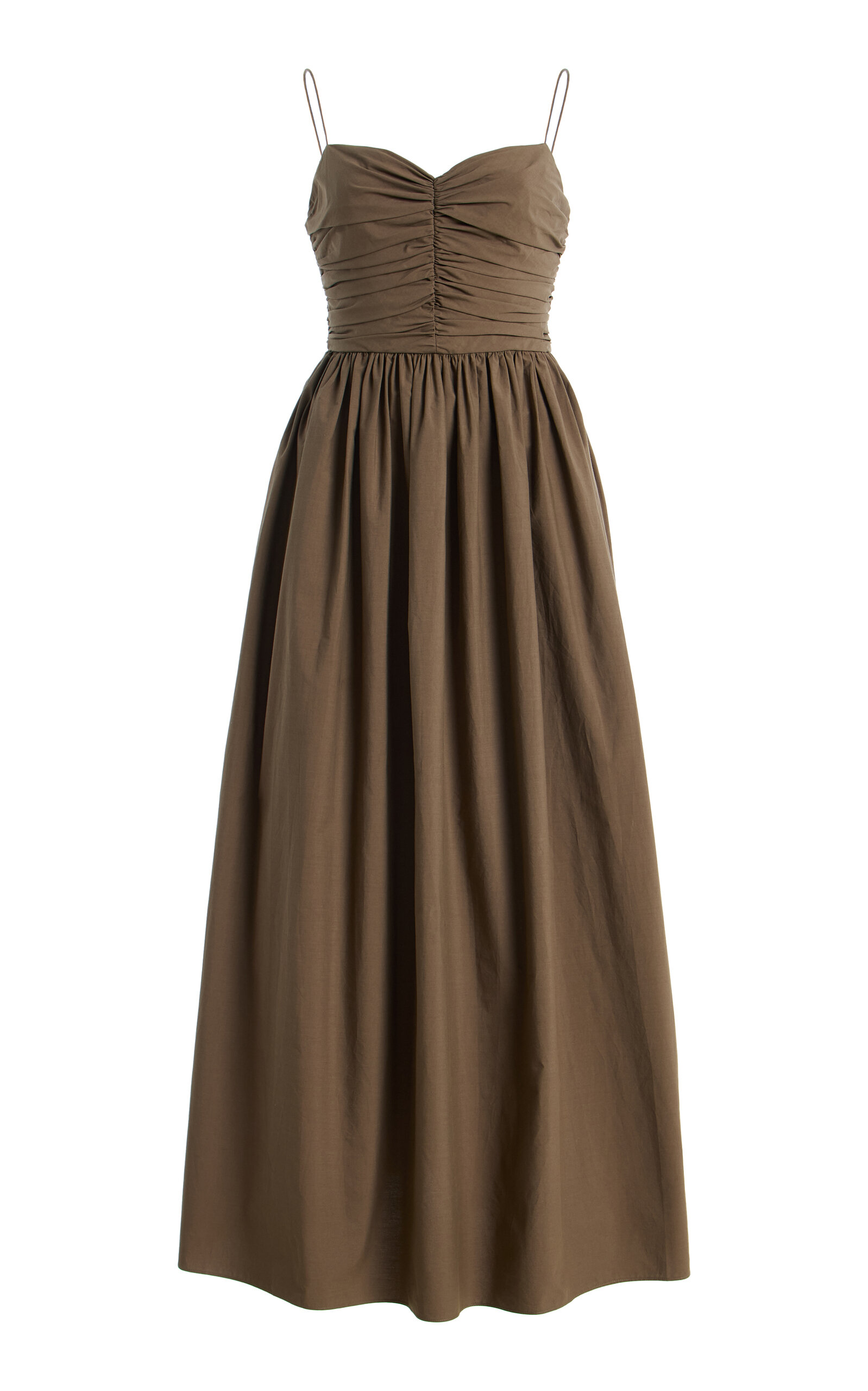 Matteau Gathered Bodice Cotton Midi Dress