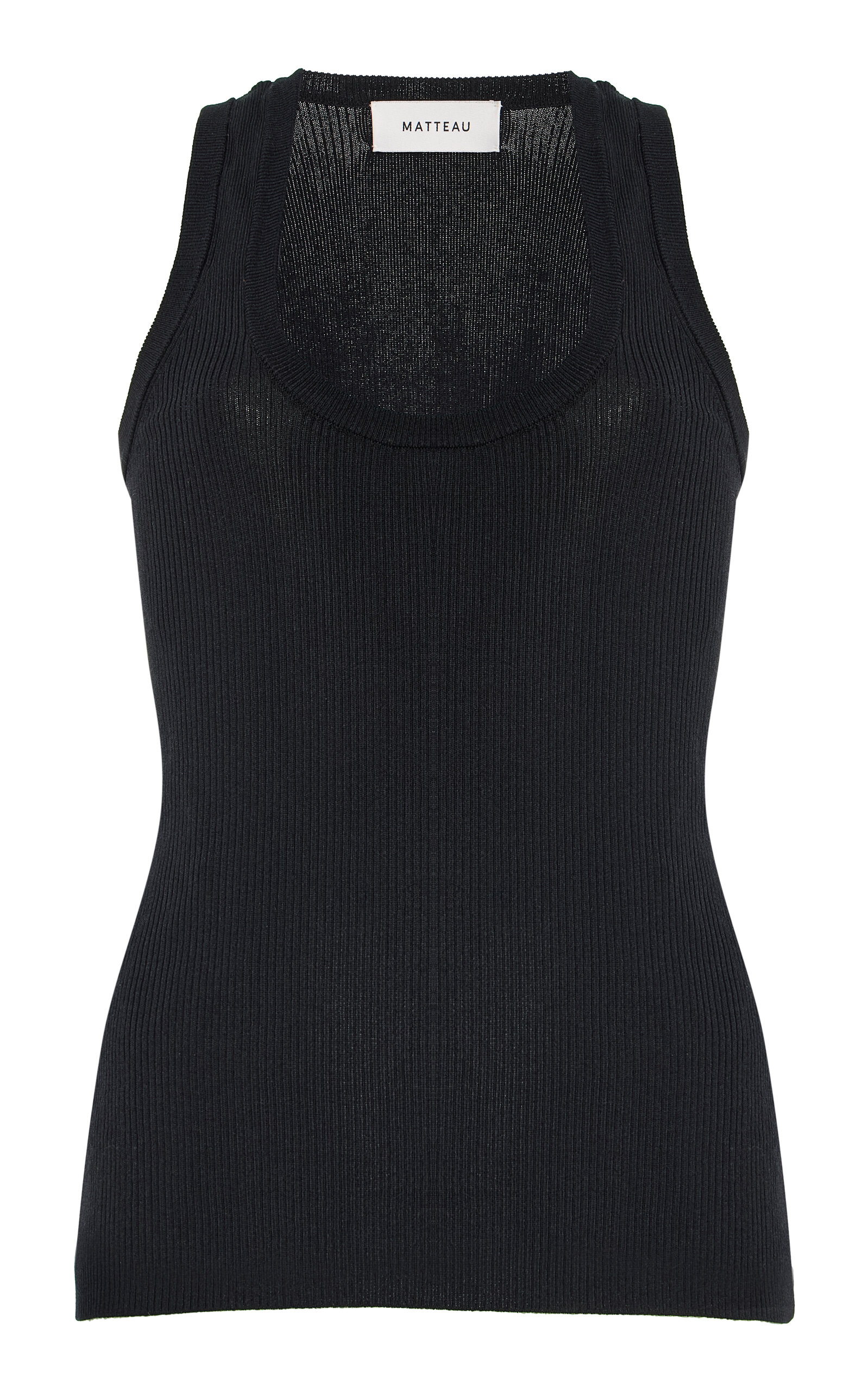 Matteau - Ribbed Tank Top - Black - 4 - Moda Operandi