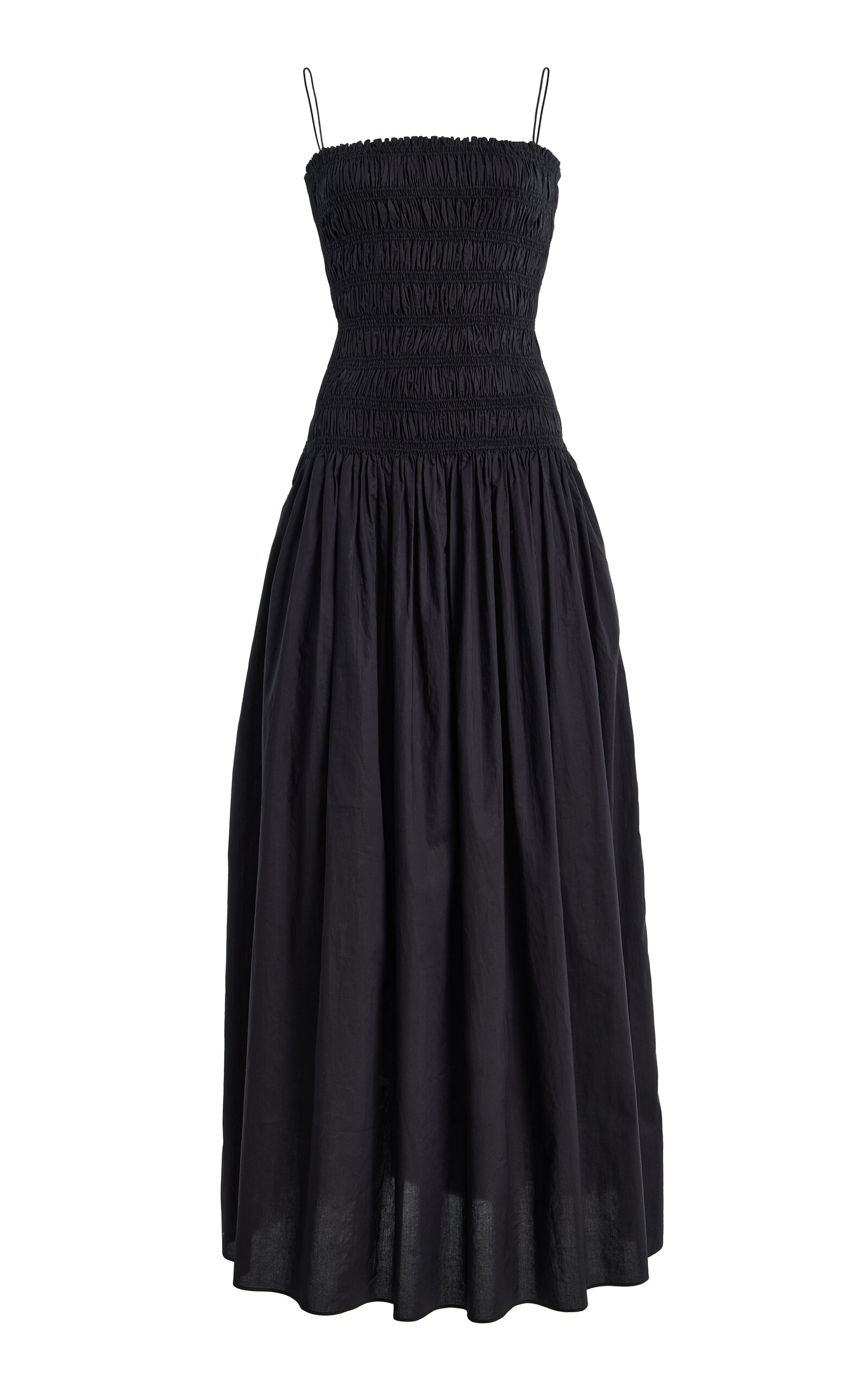 Matteau Shirred Cotton Drop-Waist Maxi Dress