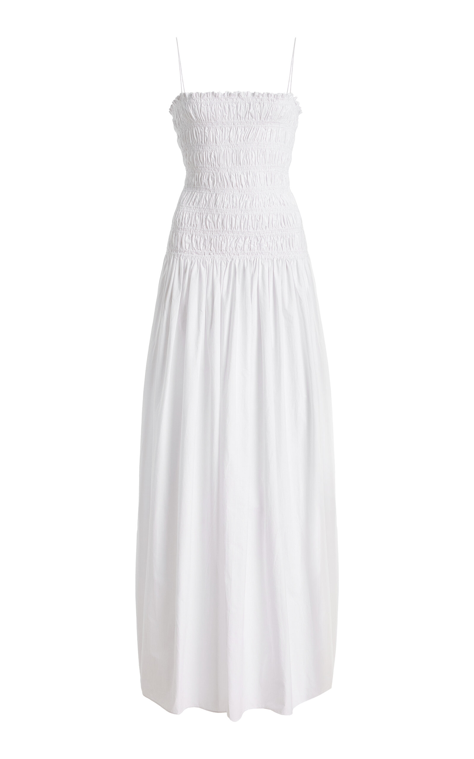 Matteau Exclusive Shirred Cotton Drop-waist Maxi Dress In White