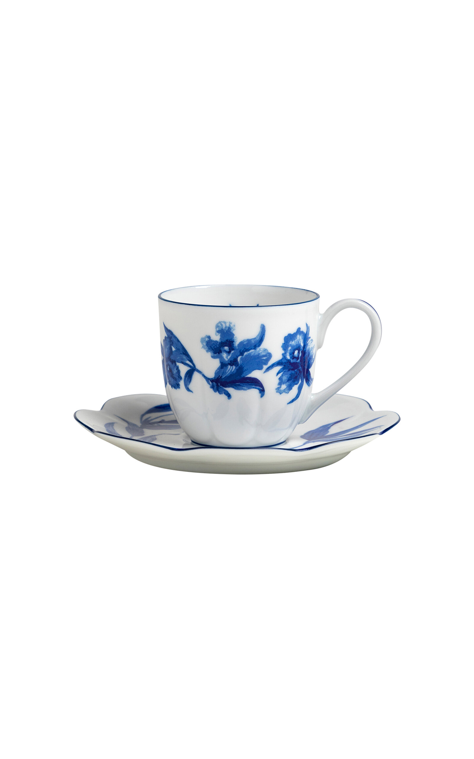 Tania Bulhoes Casa das Orquideas Espresso Cup and Saucer - Blue