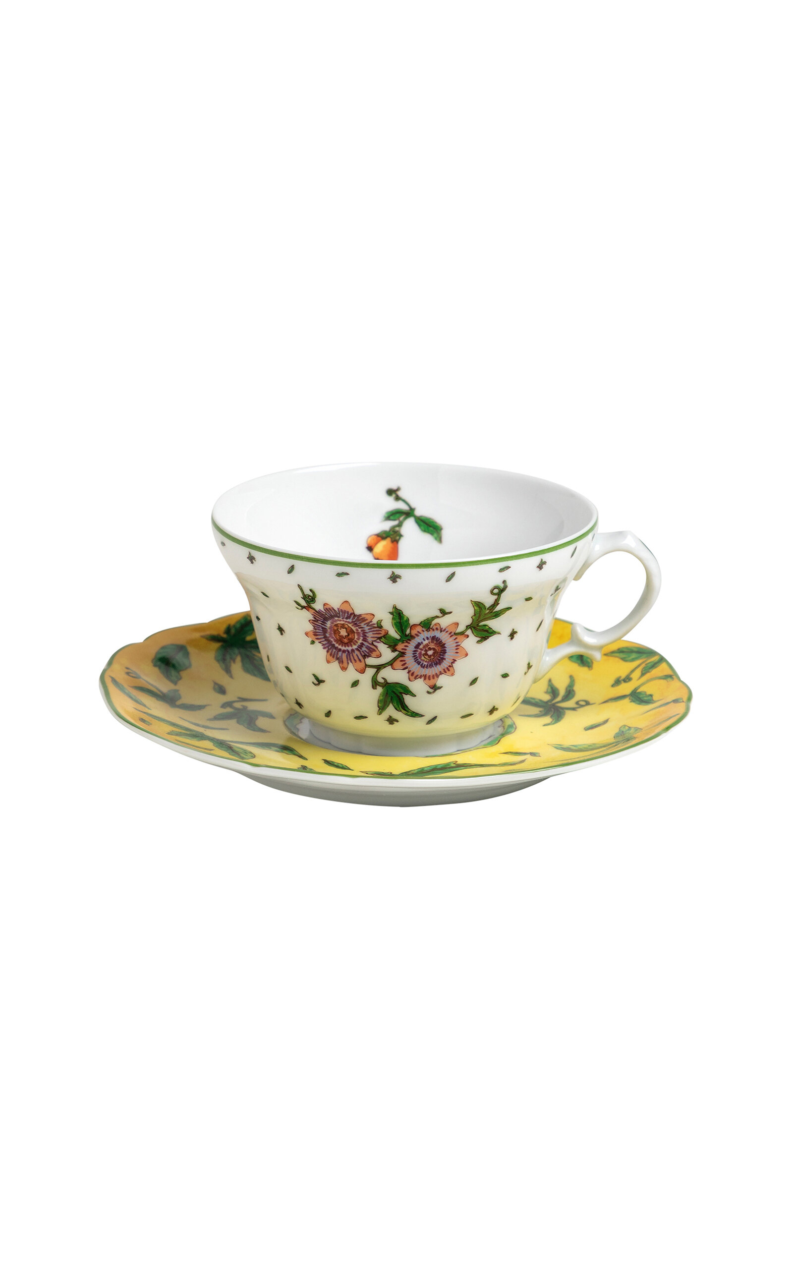 Tania Bulhoes Flor de Maracuja Tea Cup and Saucer - White