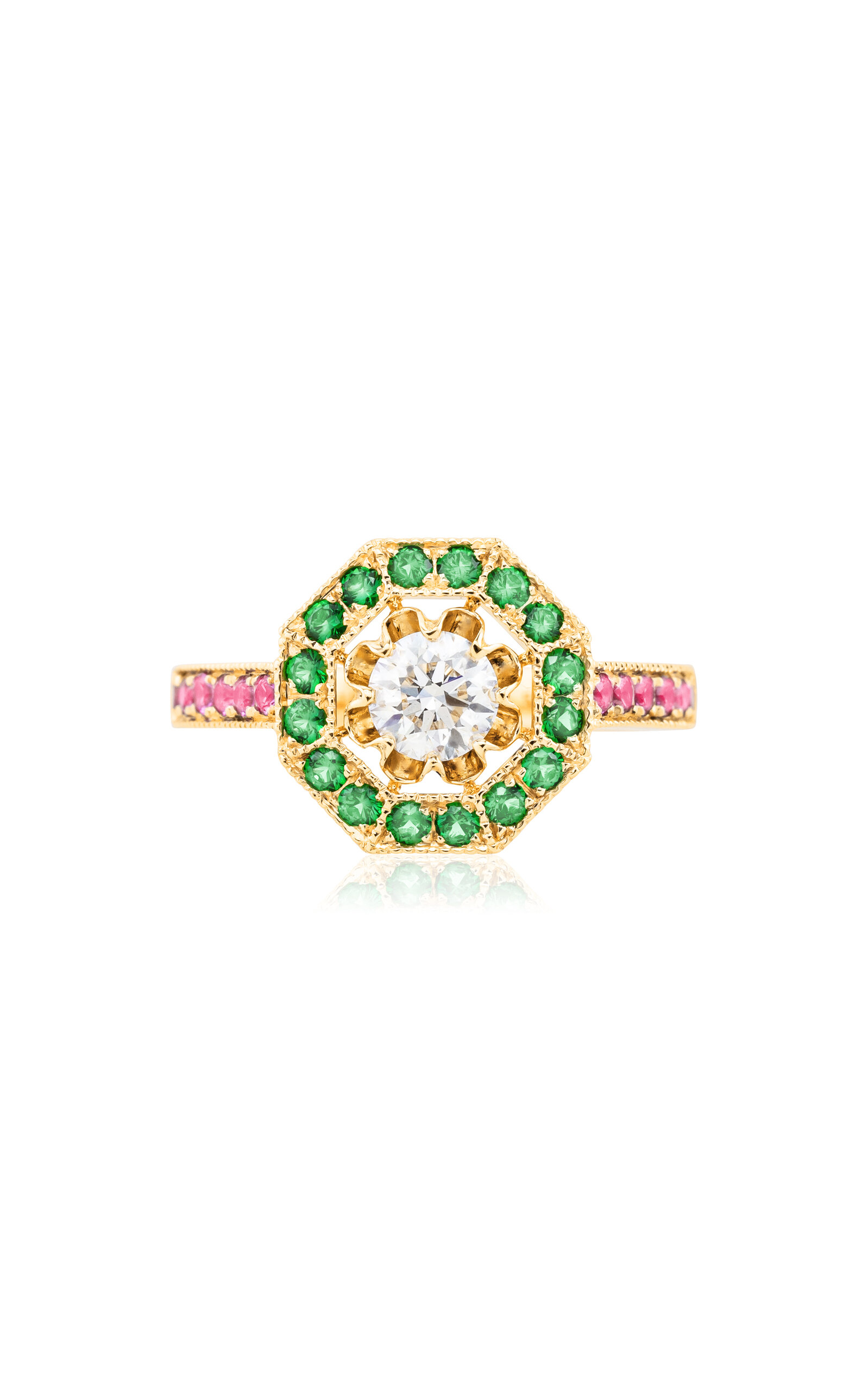 Maison Mellerio 18k Yellow Gold Vérone Green Fields Ring In Green