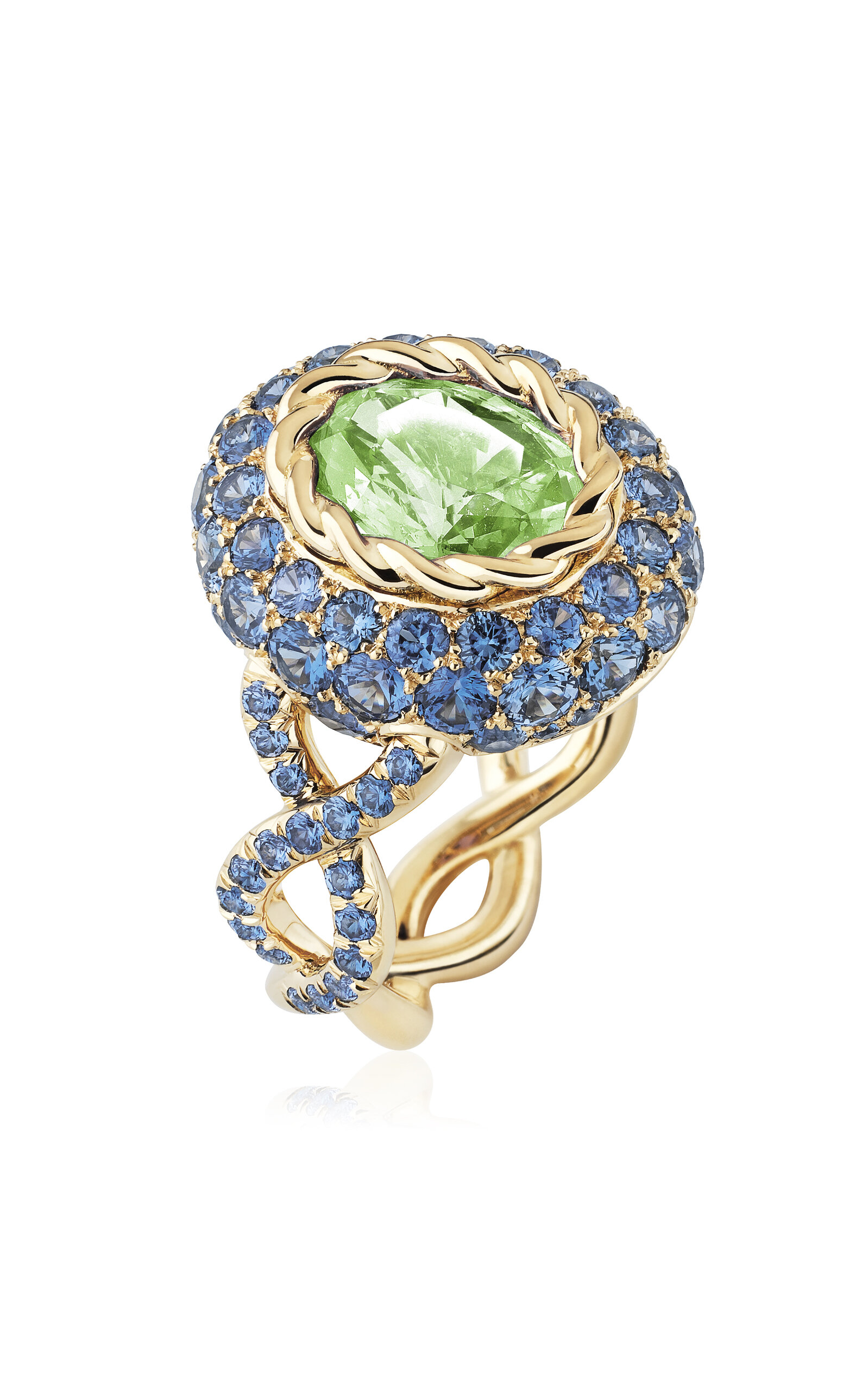 Maison Mellerio 18k Yellow Gold Out Of The Blue Ring In Blue