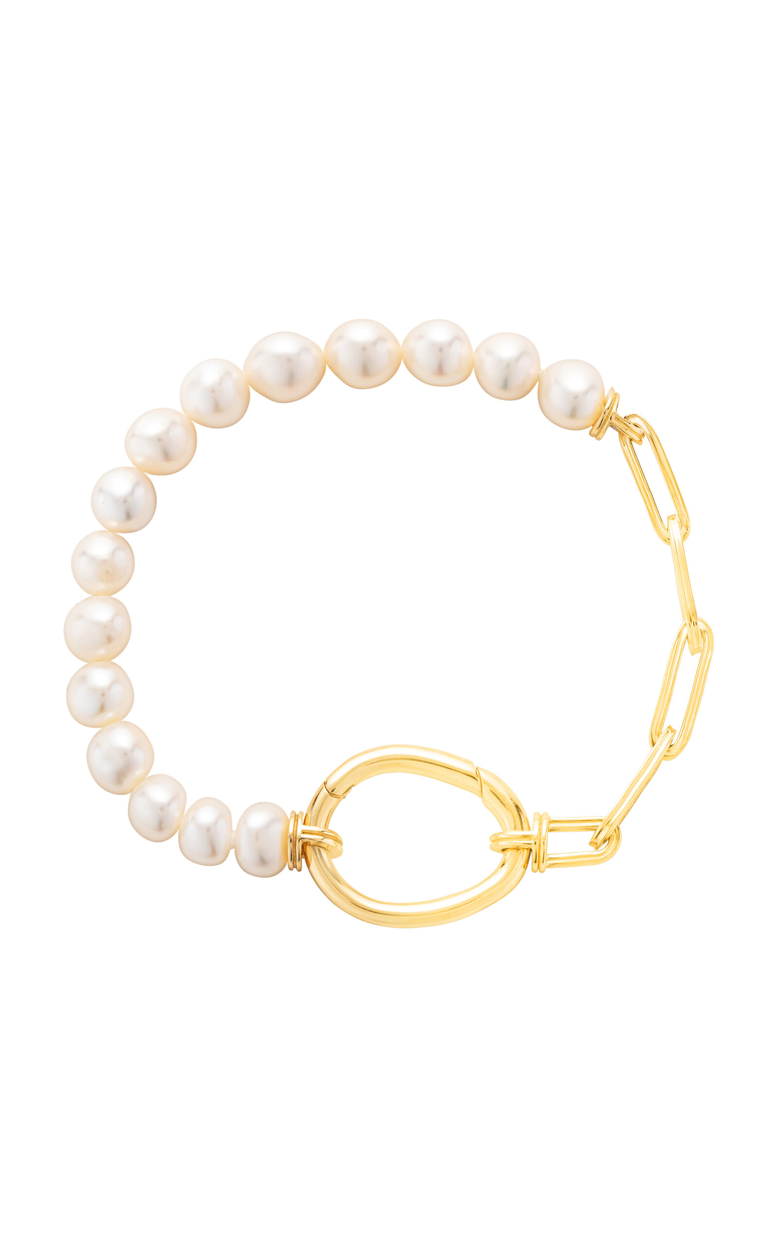Maison Mellerio 18k Yellow Gold Lien Perles Bracelet In White