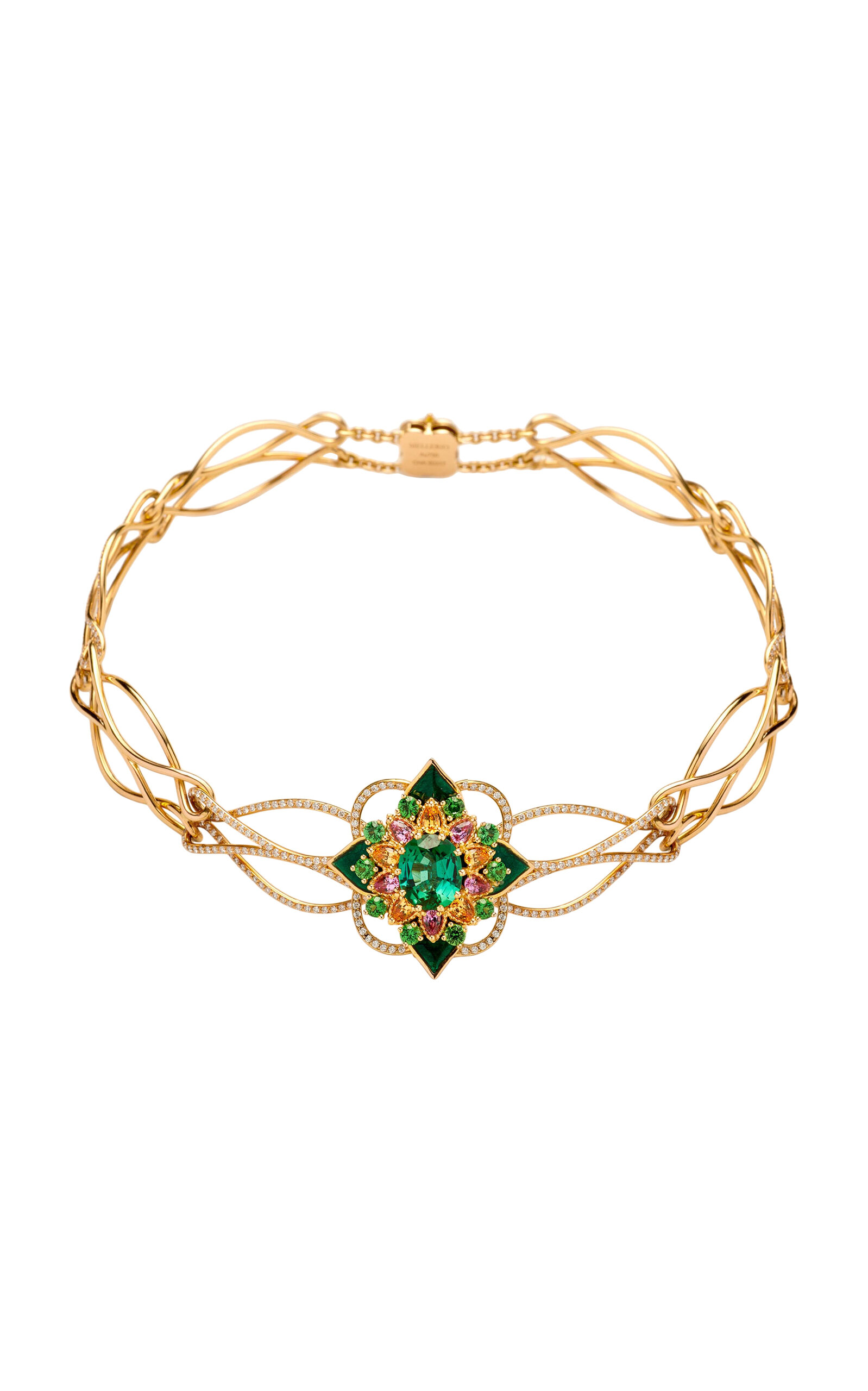 Maison Mellerio 18k Yellow Gold Giardino Choker In Green