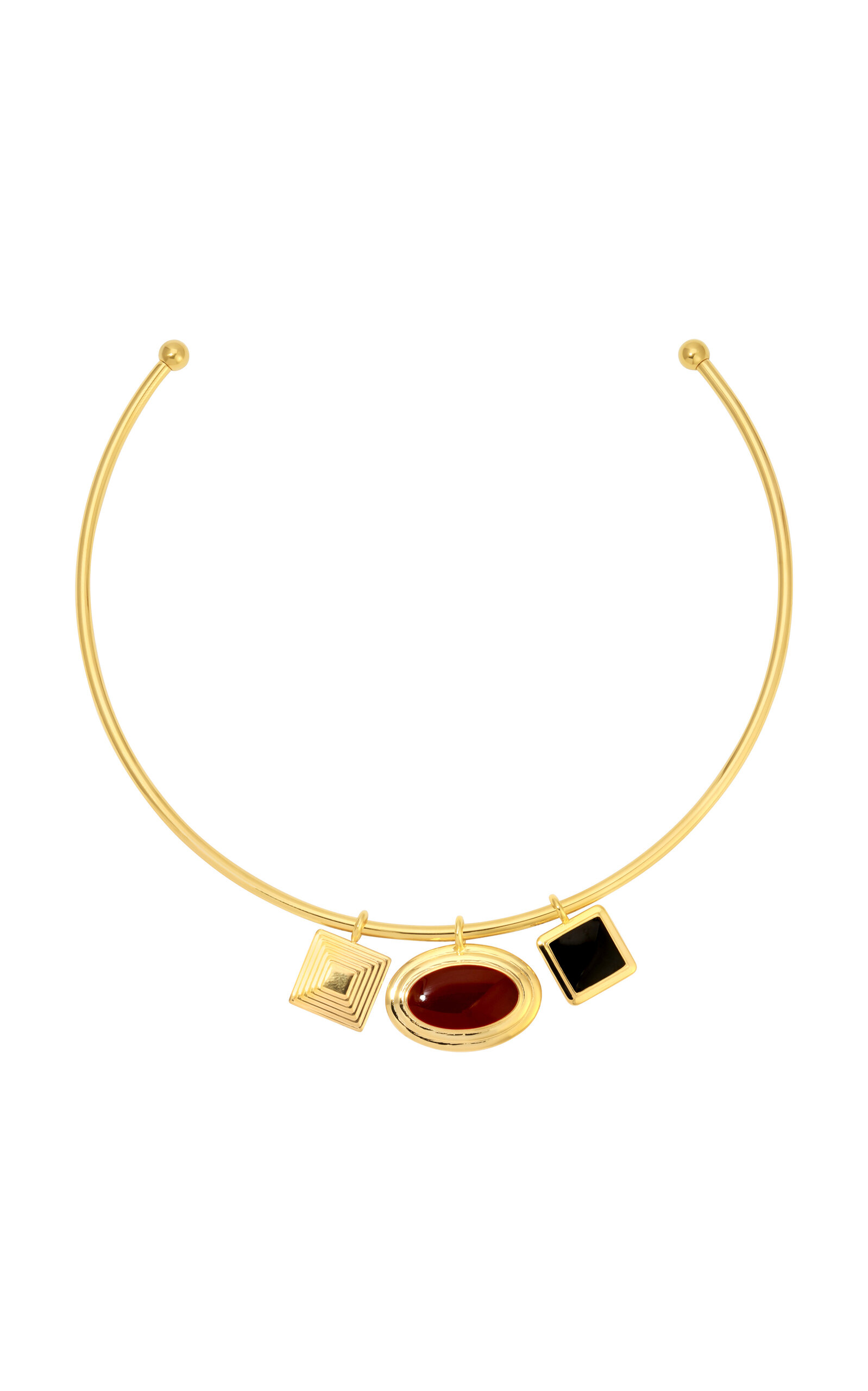 Heaven Mayhem Solene 18k Gold-plated Choker In Brown