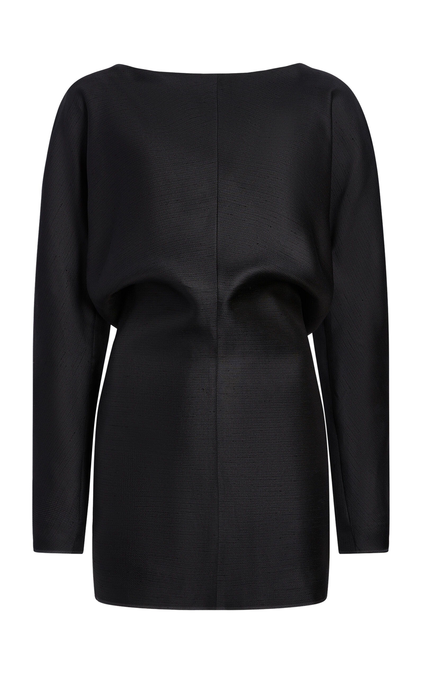 Aflalo Lanya Silk Gazar Mini Dress In Black