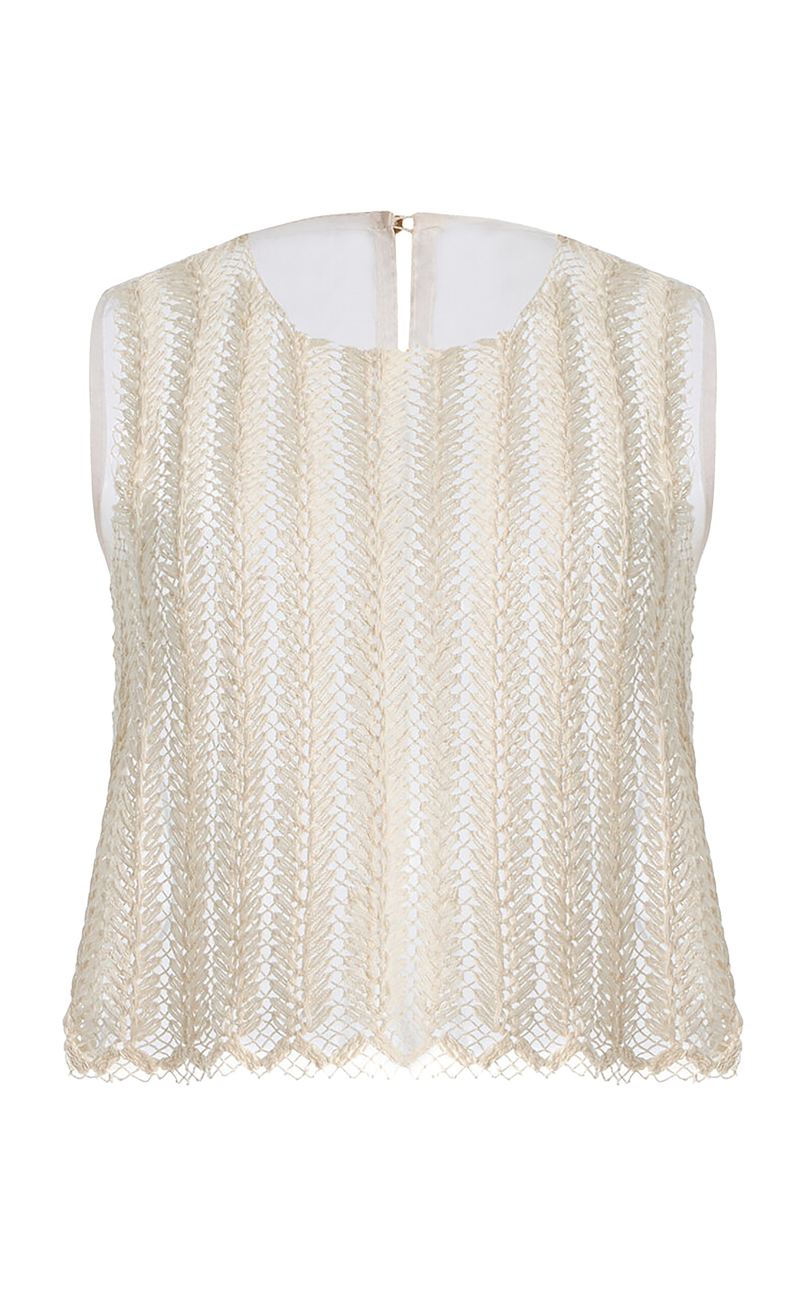 Curatoria Exclusive Yunga Crochet-Lace Cotton-Blend Top