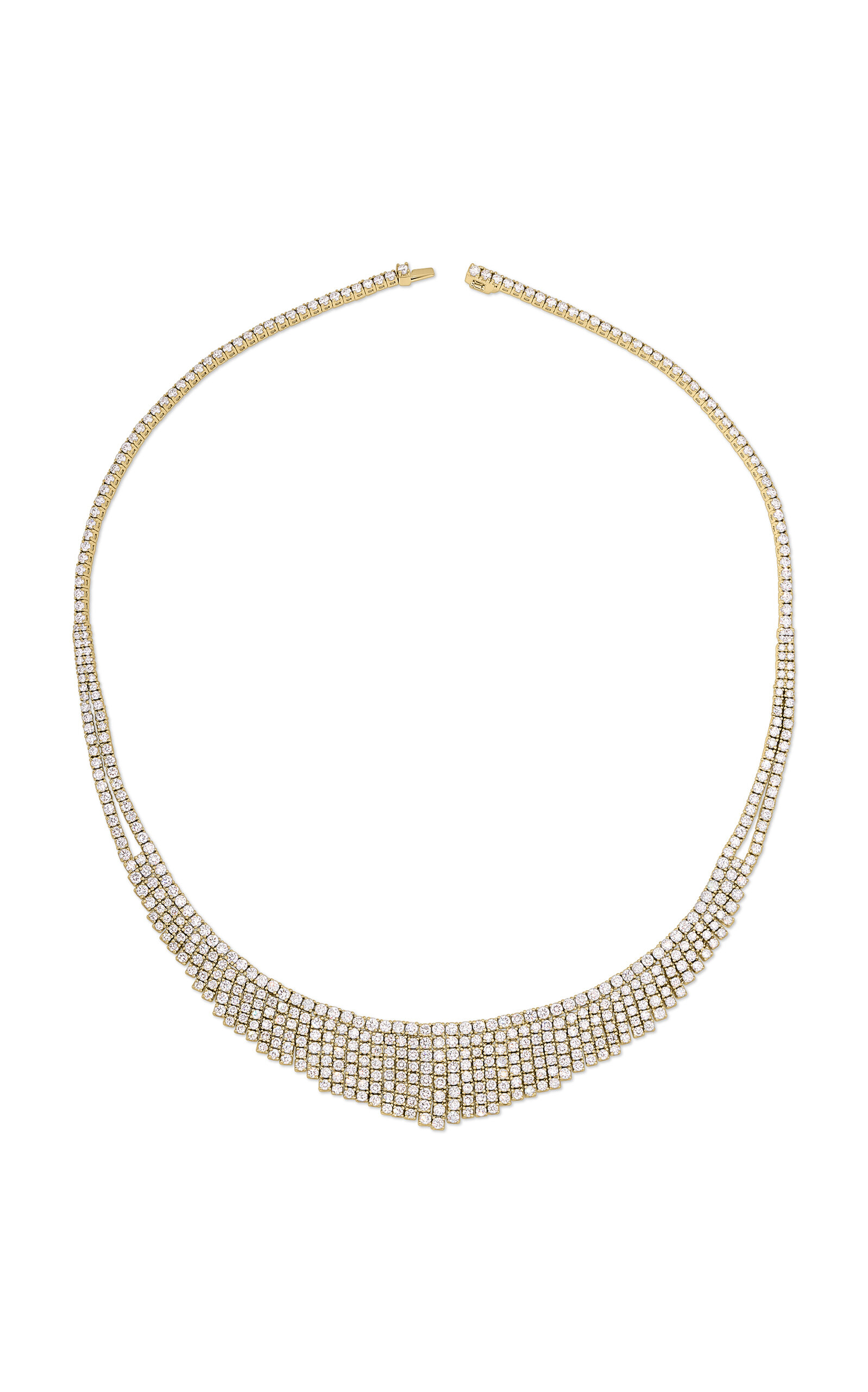 Anita Ko 18k Yellow Gold Mesh Diamond Selene Necklace In Gold