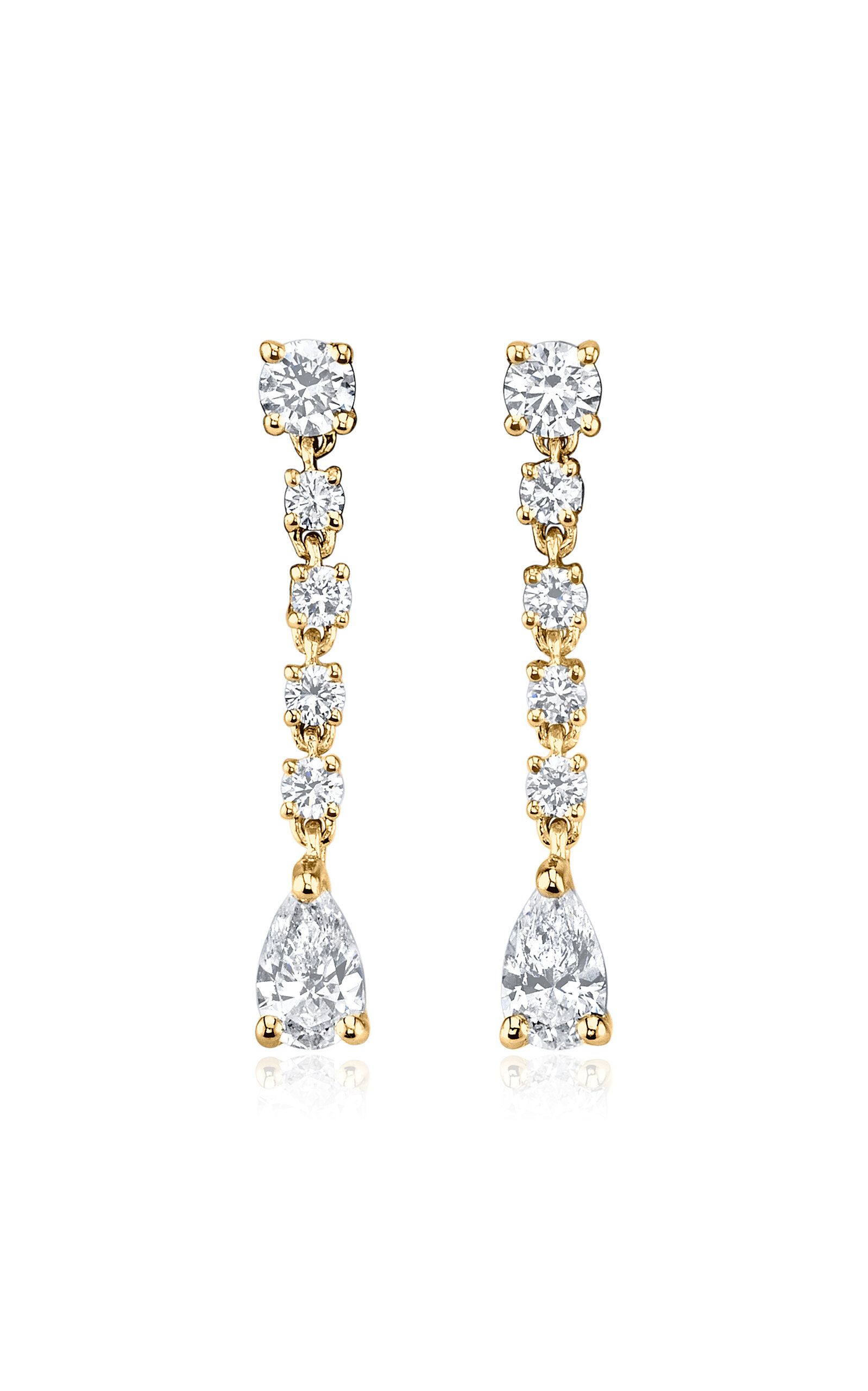 Anita Ko 18k Yellow Gold Small Rope Diamond Earrings With Pear Drops In Gold