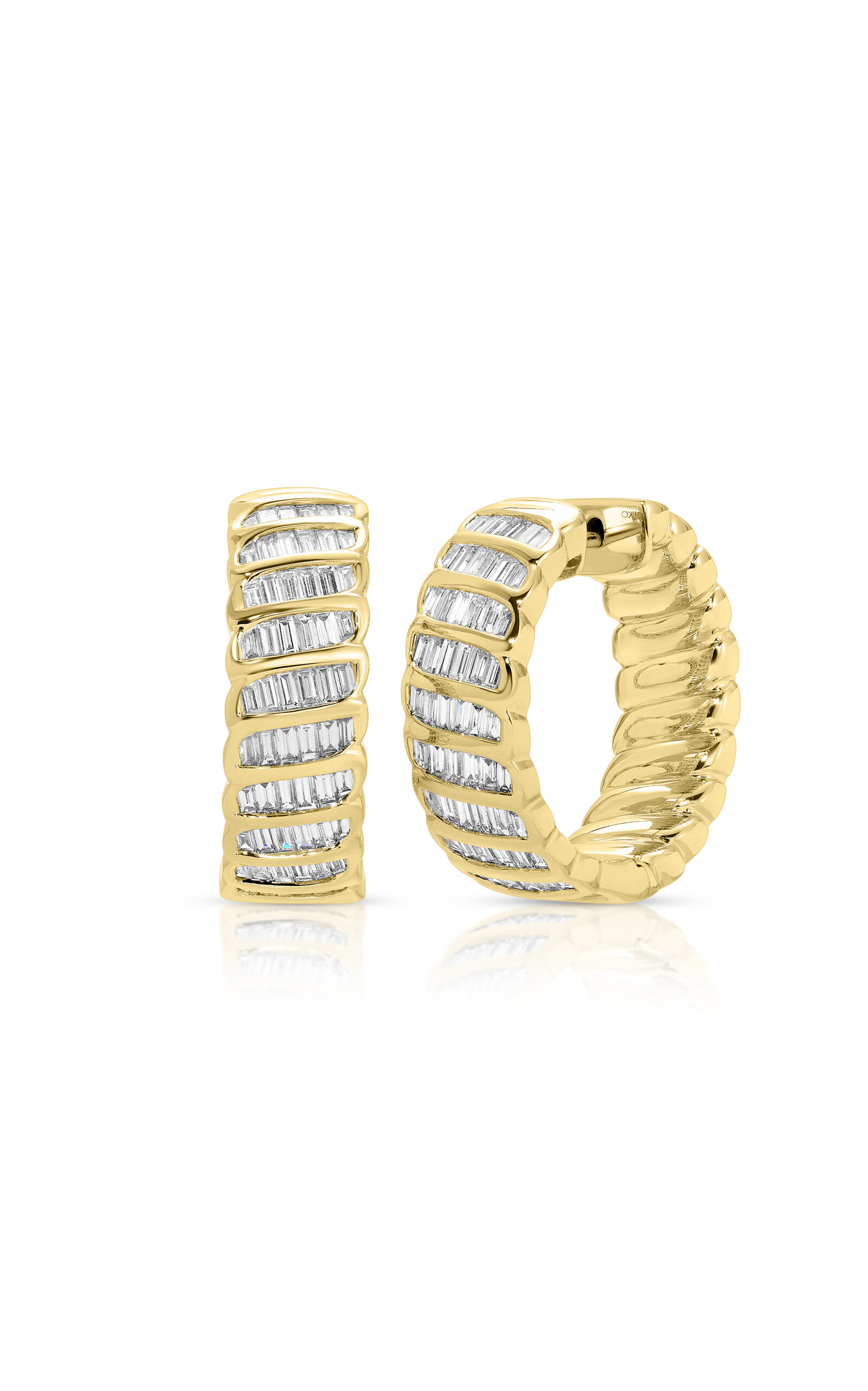 Anita Ko 18k Yellow Gold Baguette Diamond Zoe Hoops In Gold