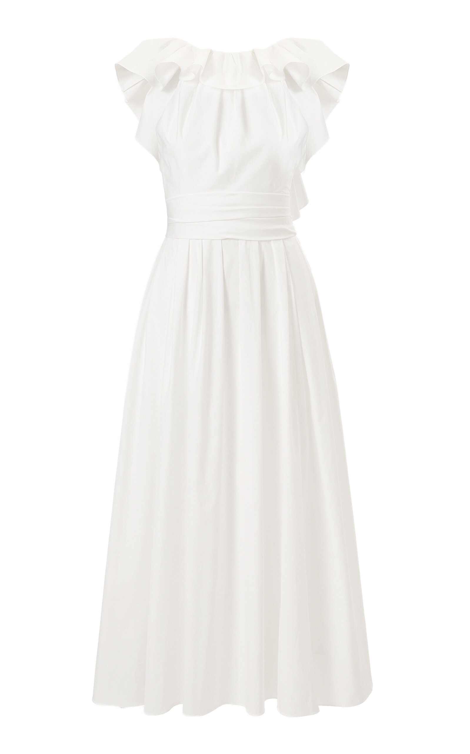 Carolina Herrera Ruffled Cotton Dress - White