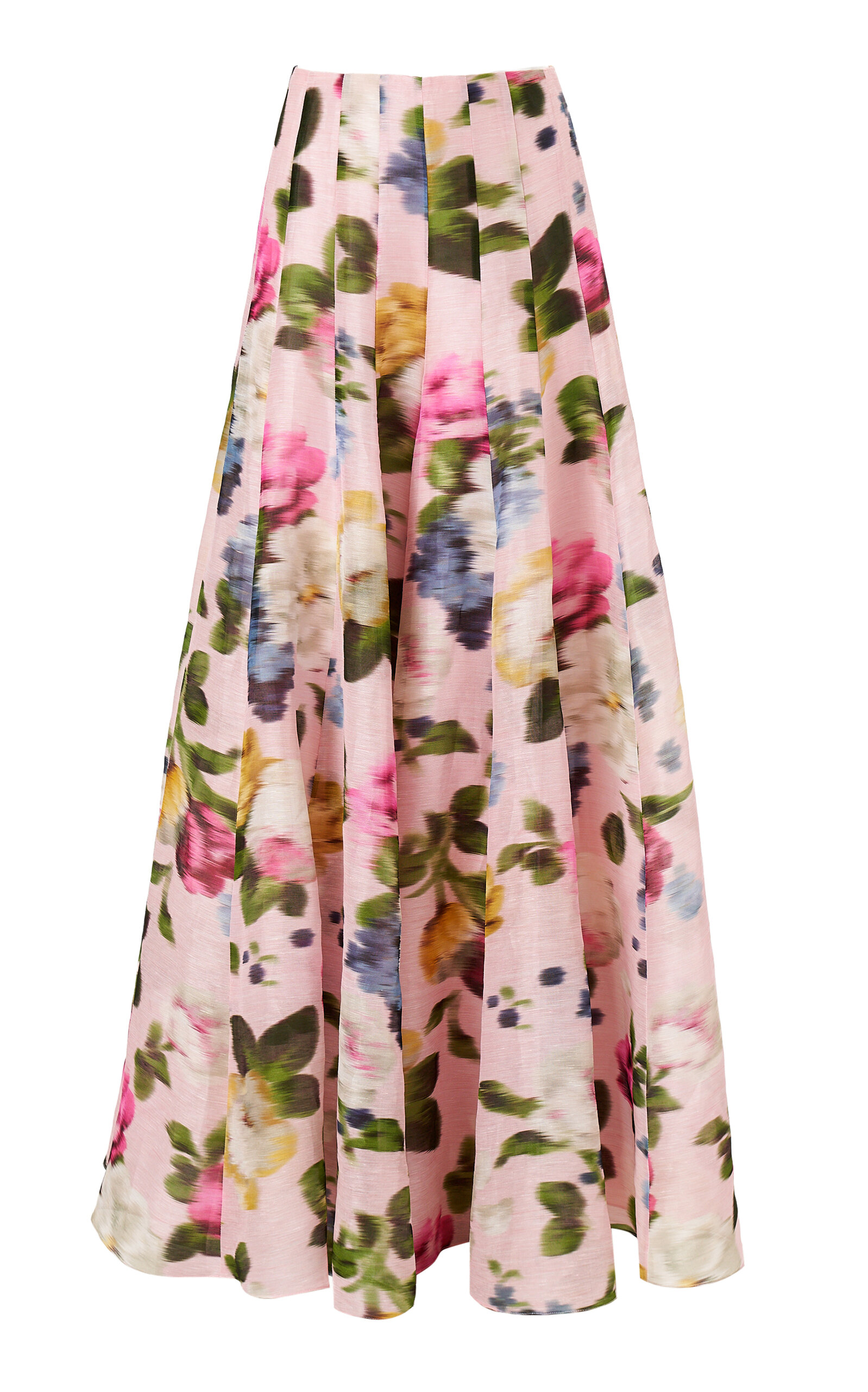 Carolina Herrera - High-Rise Garden Floral Silk Wide-Leg Pants - Light Pink - US 8 - Moda Operandi