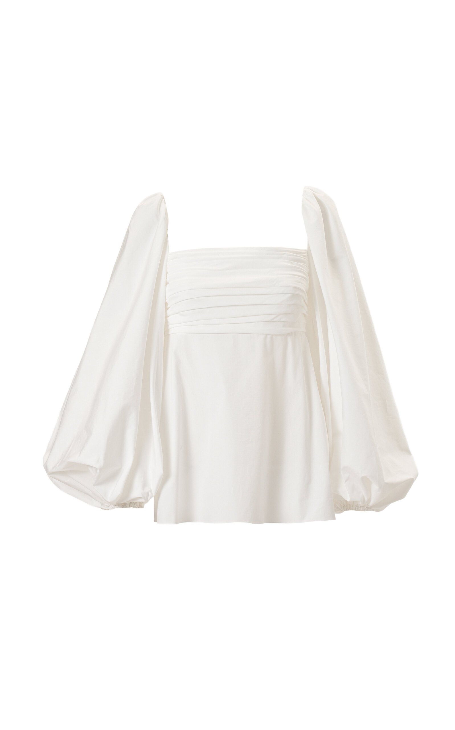 Carolina Herrera Puff-sleeve Cotton Top In White
