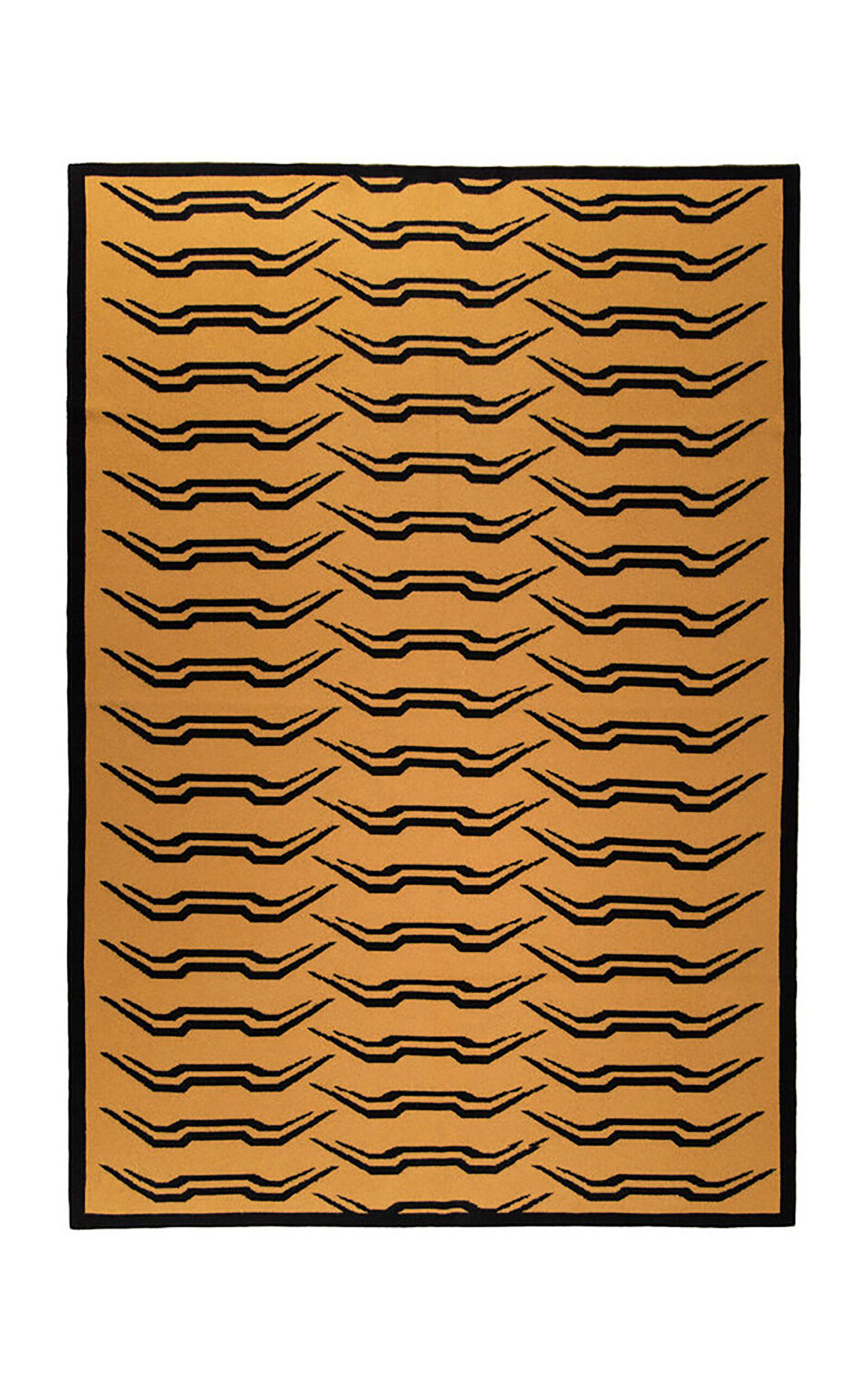 Saved Ny Tiger Stripe Cashmere Blanket In Yellow