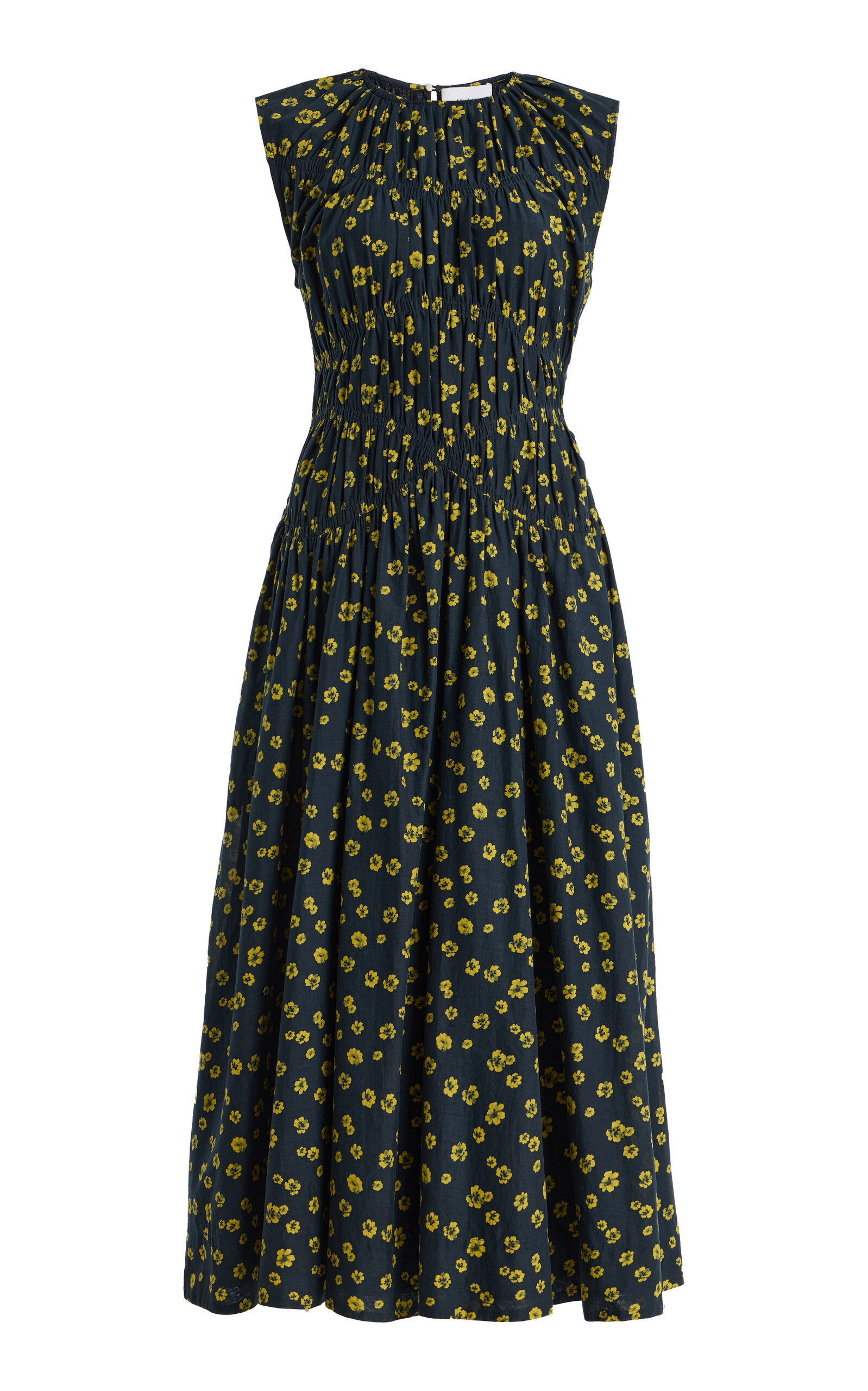 Merlette Villard Floral Cotton-Voile Tea-Length Dress - Women's Clothing