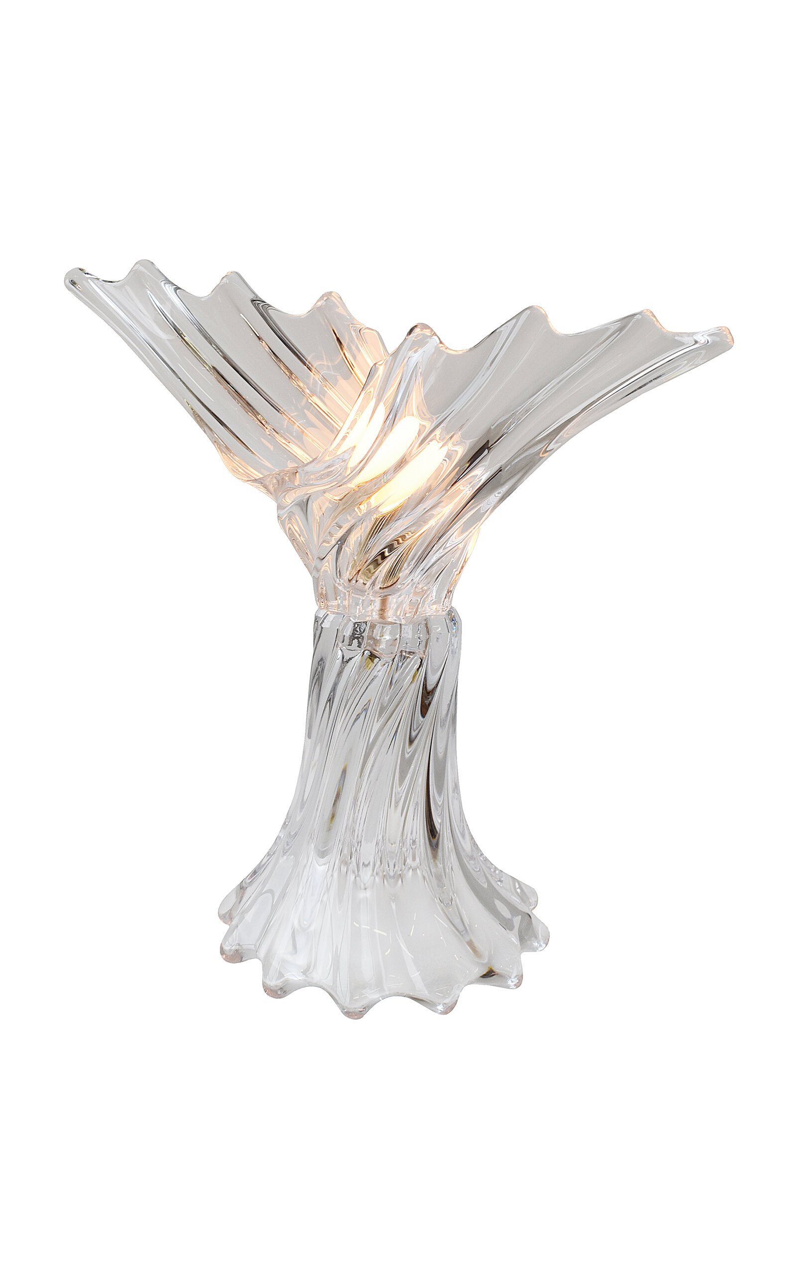 Portmanteau New York Vintage Art Vannes French Blown Crystal Table Lamp; Circa 1970s In Transparent