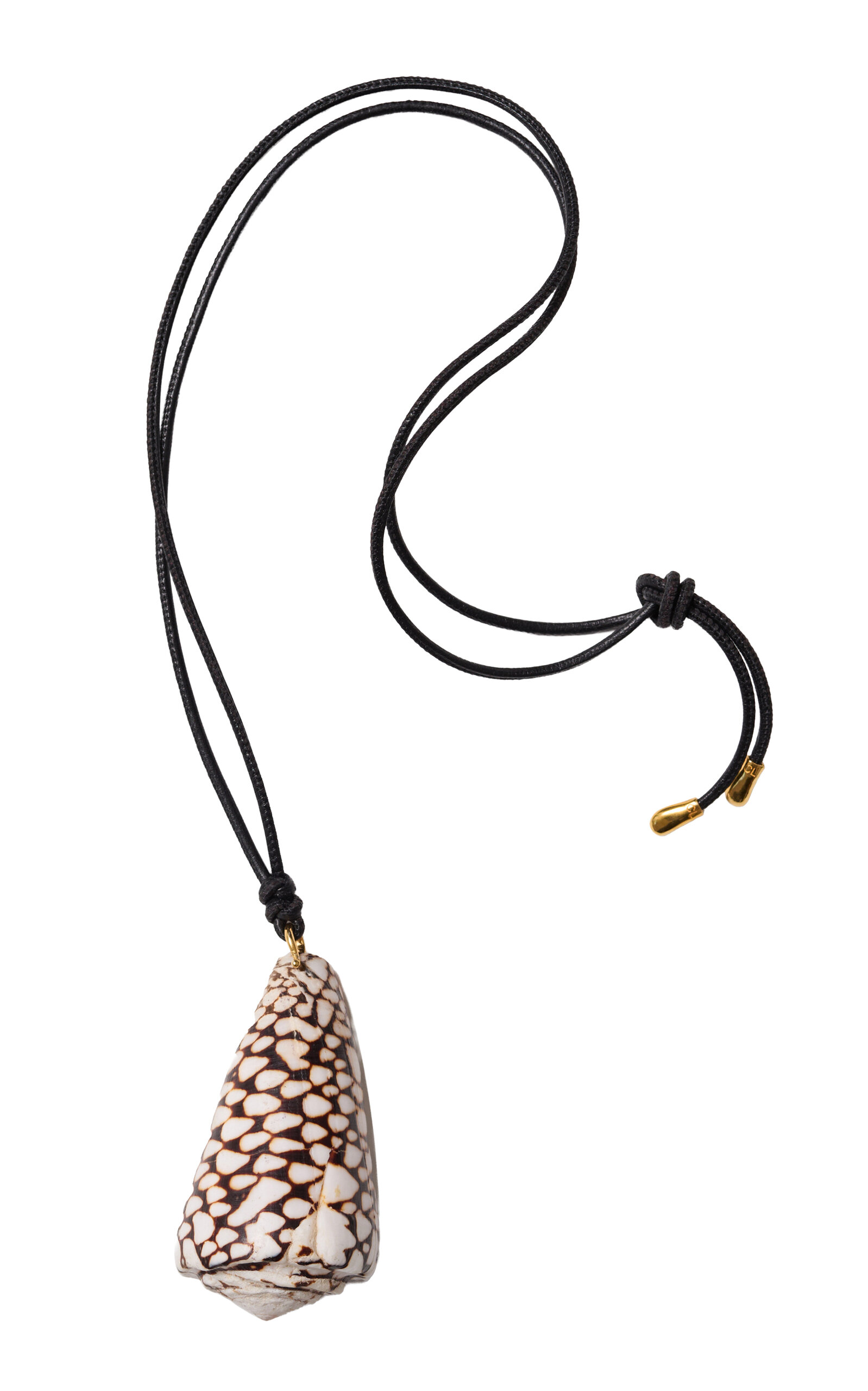 Chan Luu Cone Caroline 18k Gold-plated Shell Necklace In Black