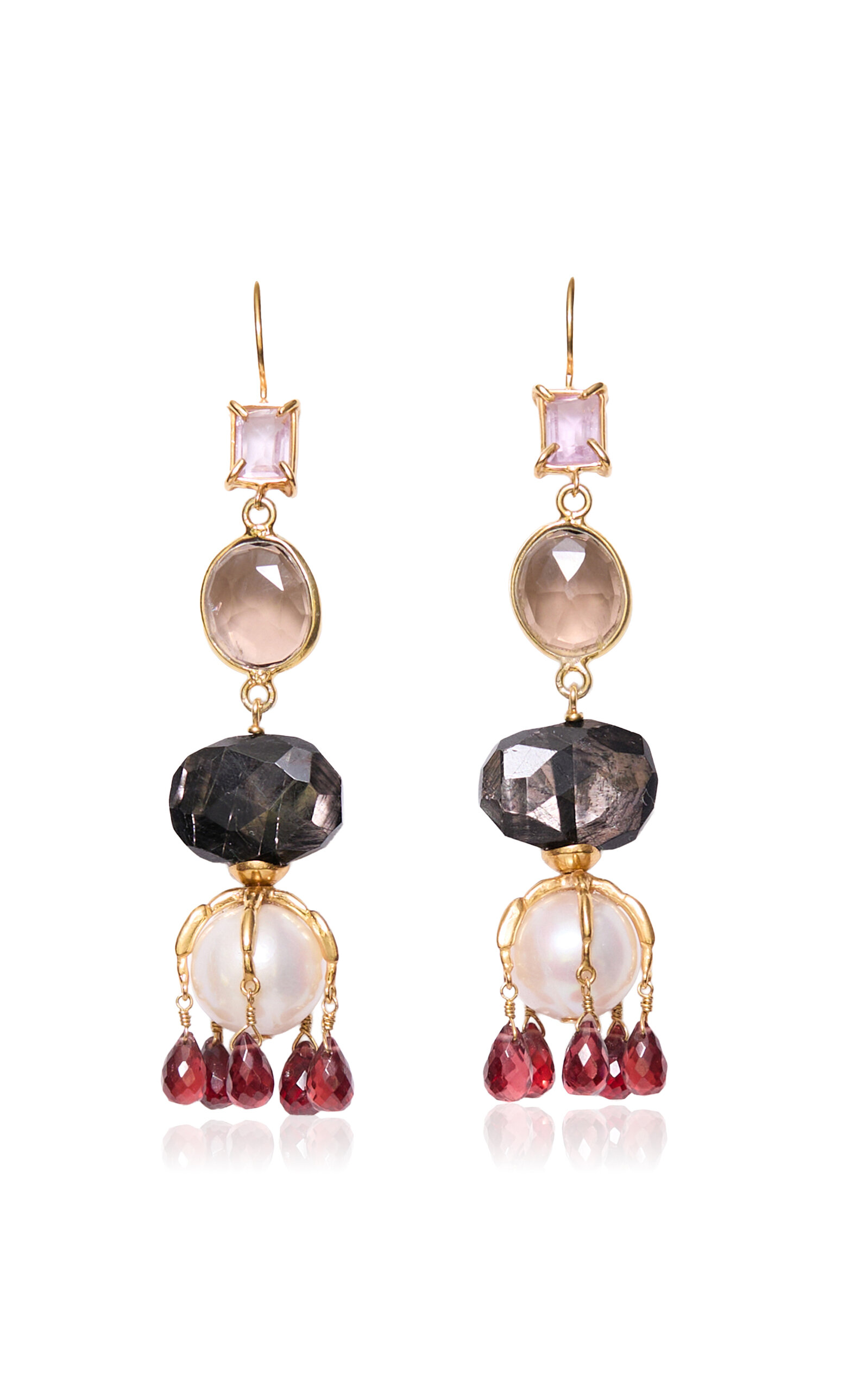 Chan Luu Lark Drip Caroline 18k Gold-plated Multi-stone Earrings In Gold