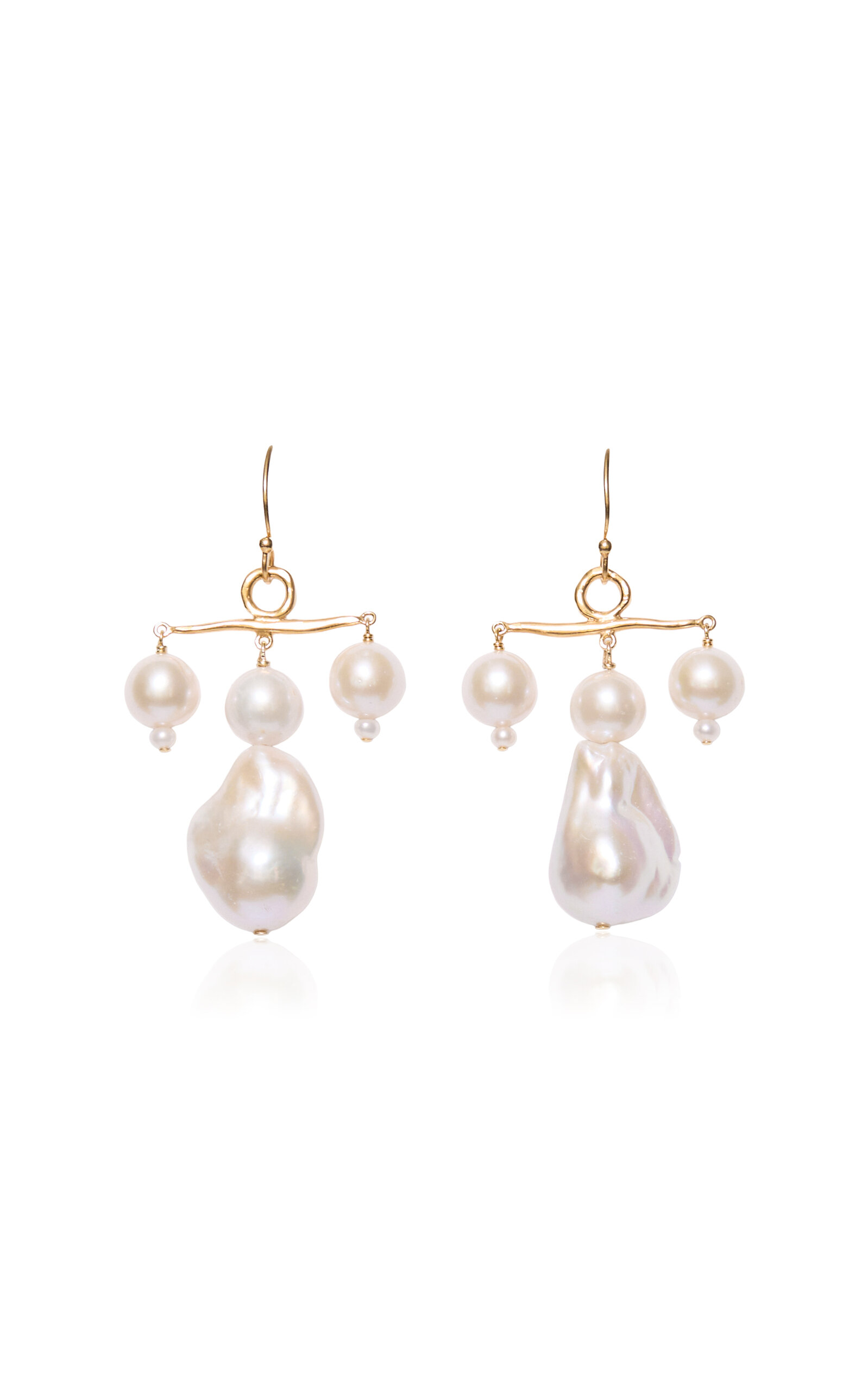 Chan Luu Caroline Caroline 18k Gold-plated Pearl Earrings In Gold