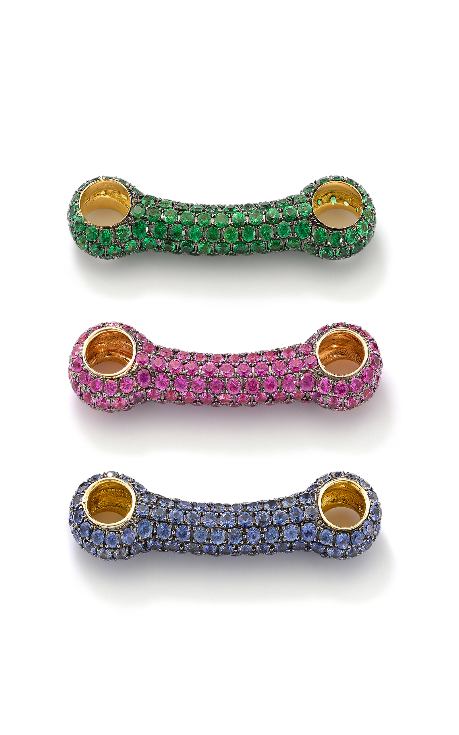 Robinson Pelham 18ct Yellow Gold Blue Identity Bar In Blue