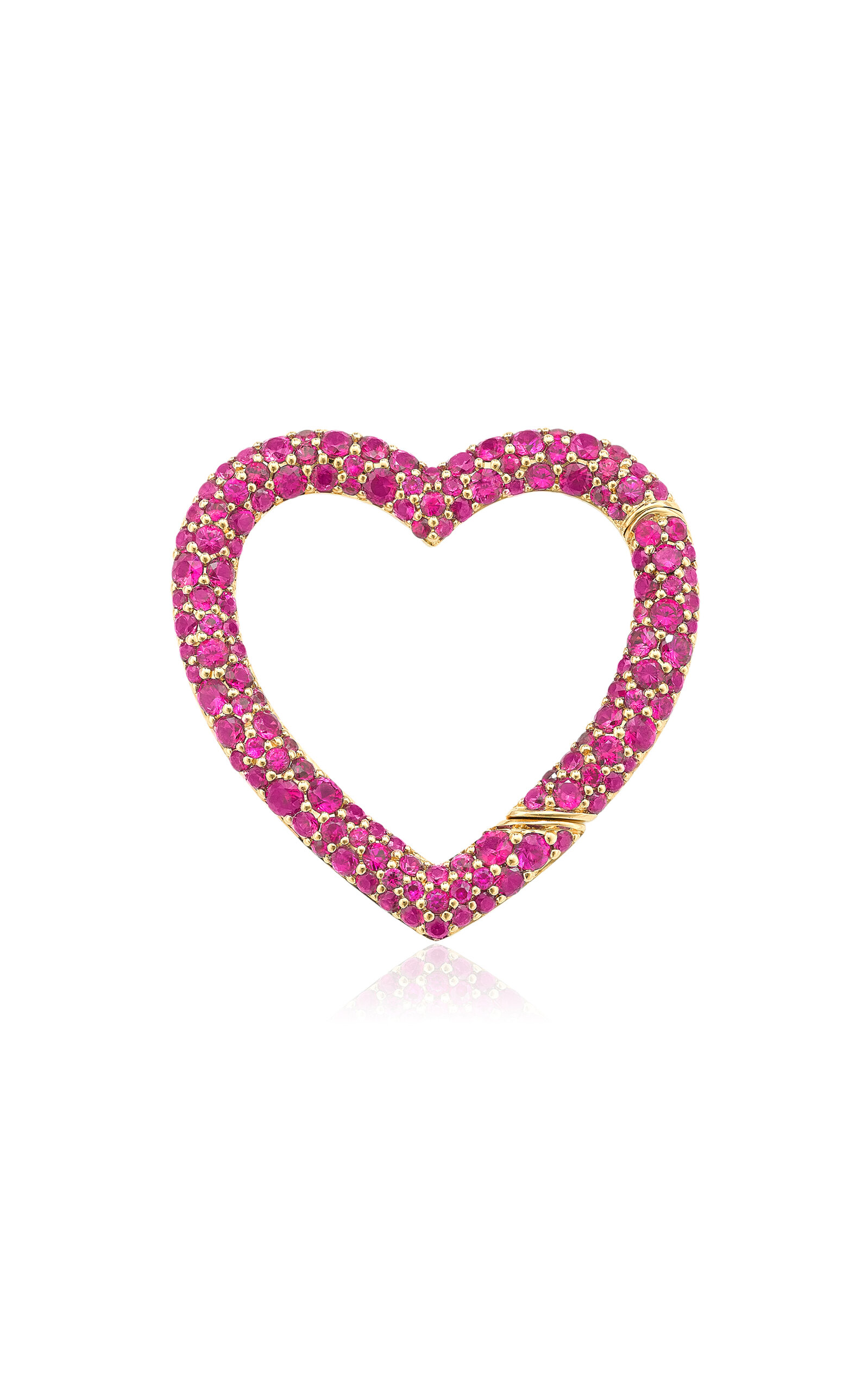 Robinson Pelham 18ct Yellow Gold Pink Identity Heart In Pink